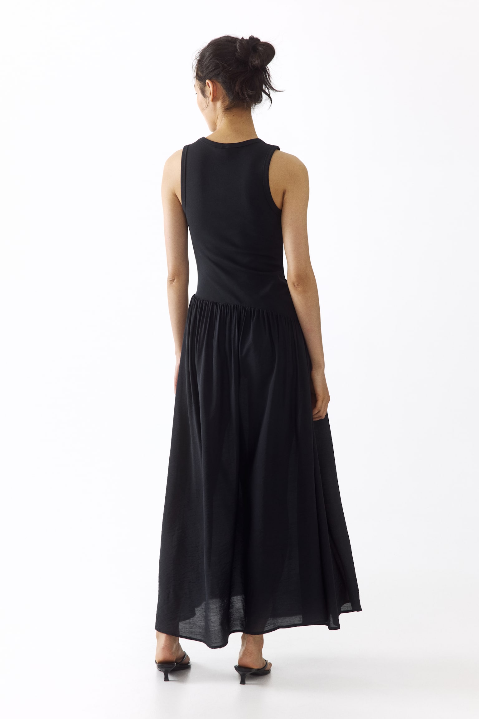 Flared-skirt dress - Black - 3