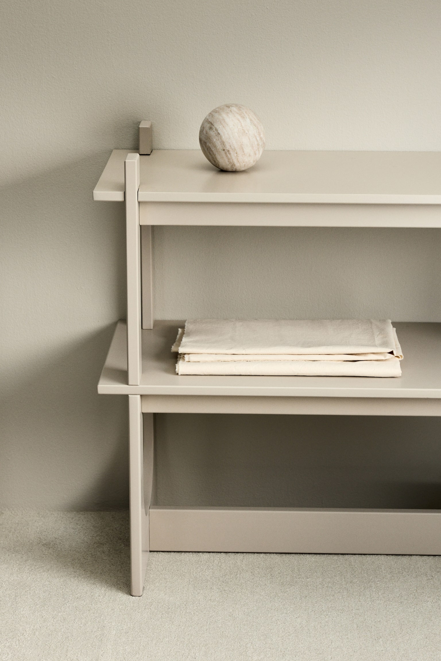 Wooden floor shelf - Light beige/Dark brown - 2