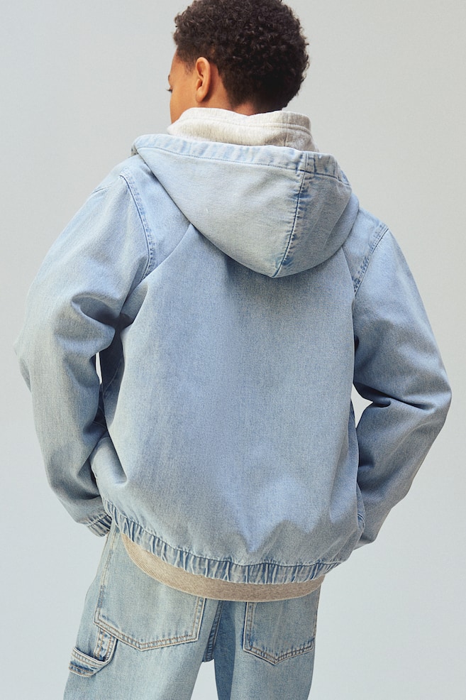 Hooded denim jacket - Light denim blue - 3