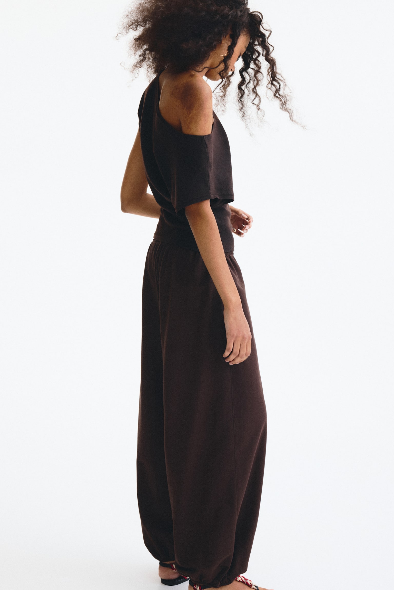 Balloon-leg joggers-Dark brown - 3