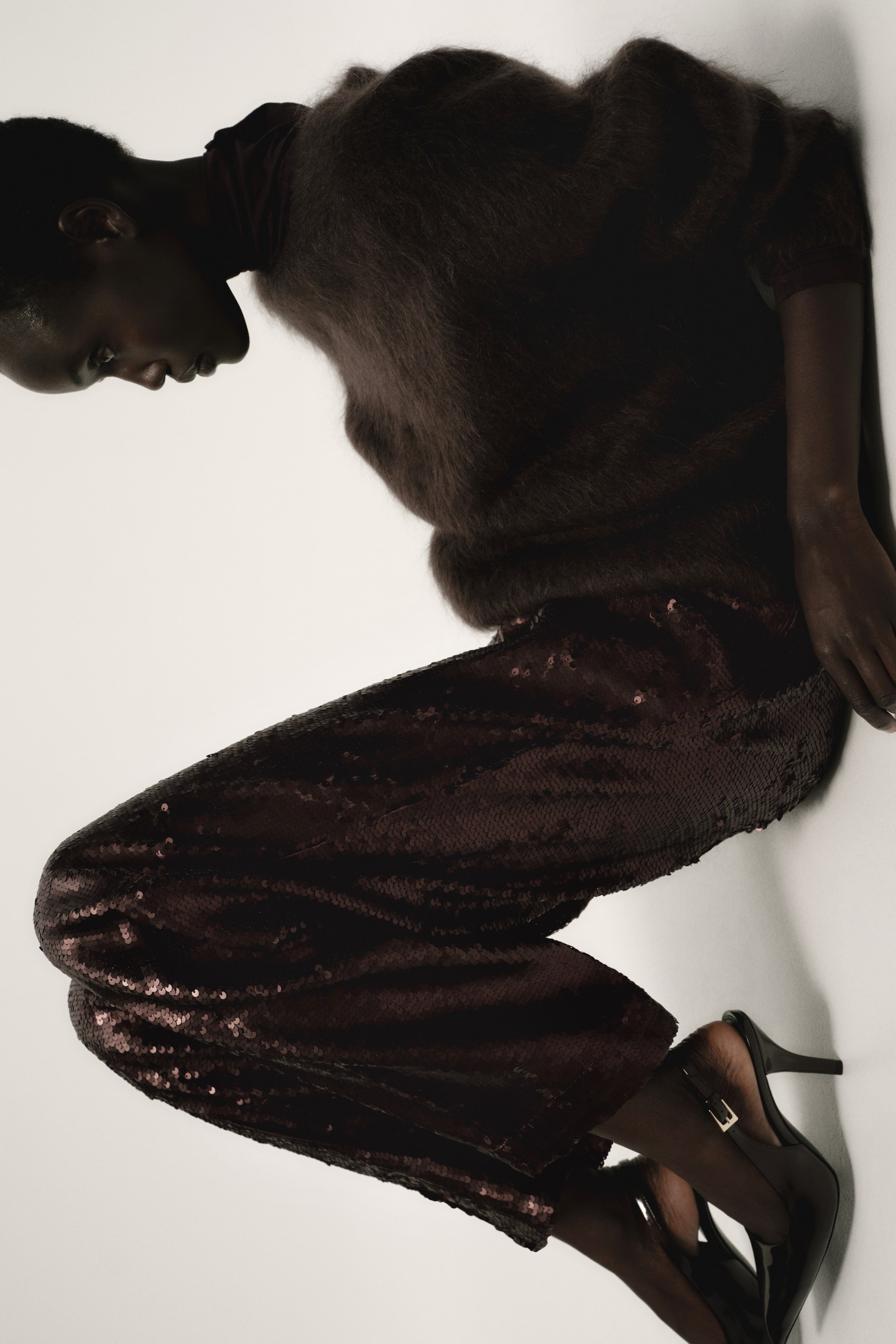 View larger image: Sequined trousers - Dark brown - Ladies | H&M 1