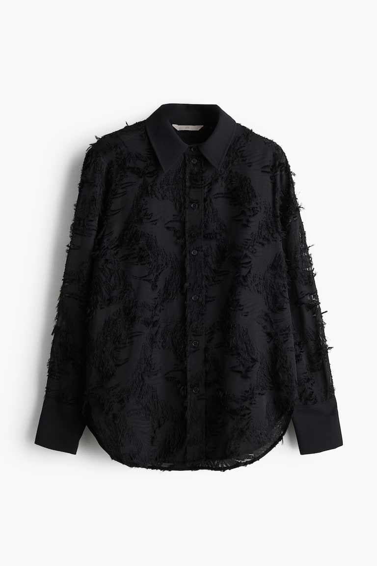 Bluse aus Strukturstoff