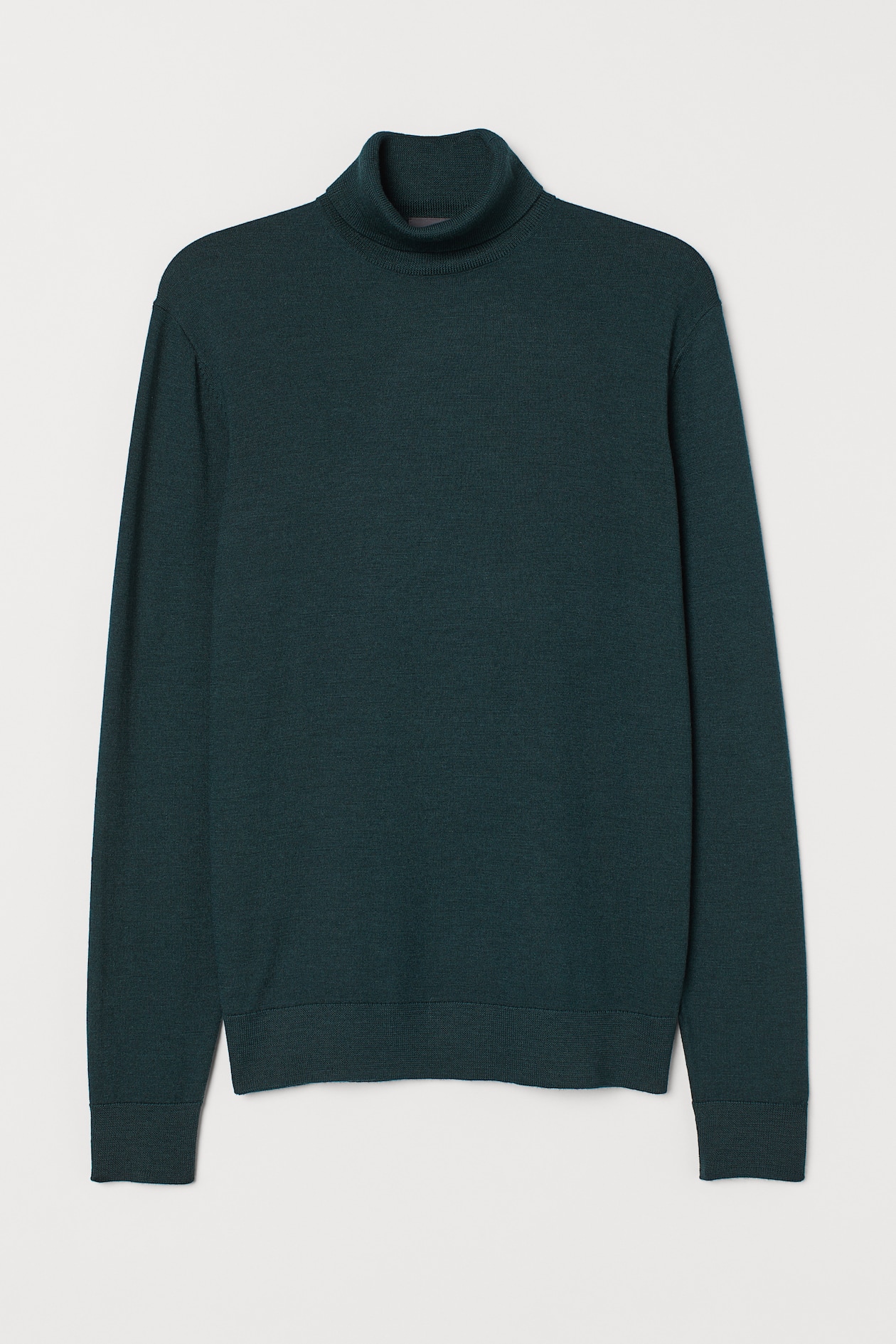 Merino Wool Turtleneck Sweater - Turtleneck - Long sleeve - Dark green ...