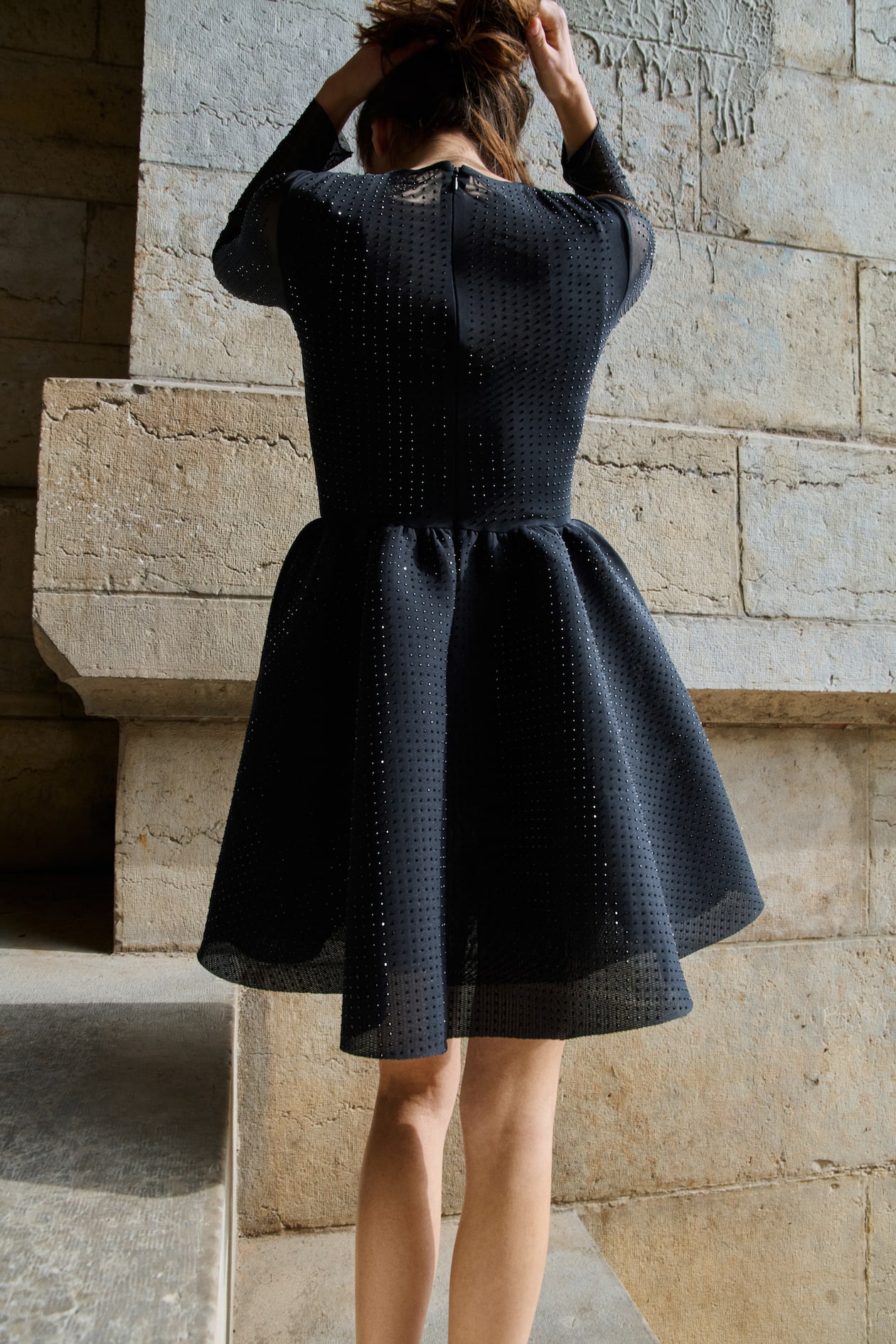 Embellished Mesh Dress Black Ladies H&M US