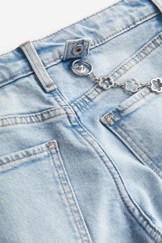 Wide Leg Low Jeans - Helles Denimblau/Denimblau/Perlen/Helles Denimblau/Herzen/Blau/Schmetterlinge - 4