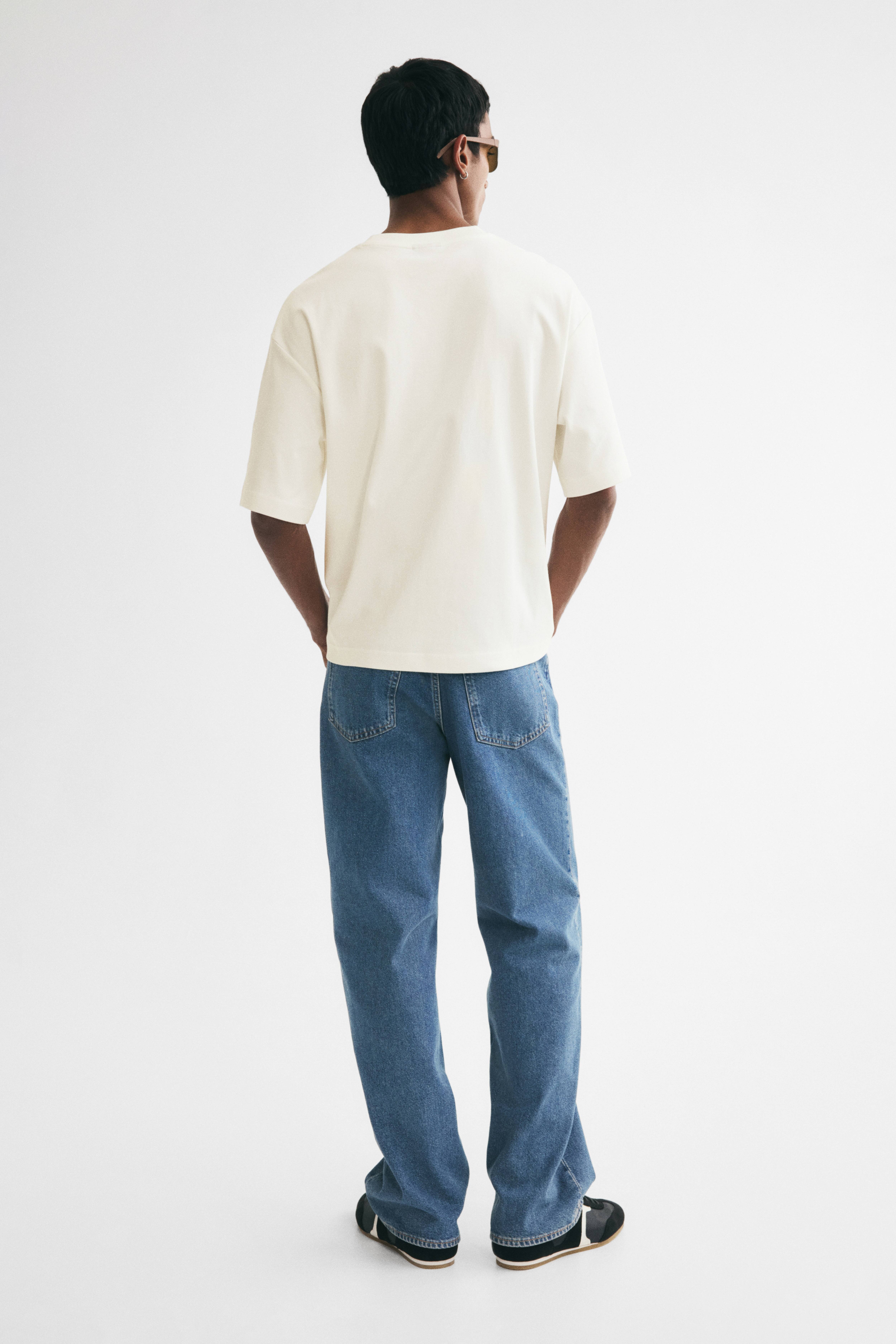 T-shirt imprimé décontracté carré en coton