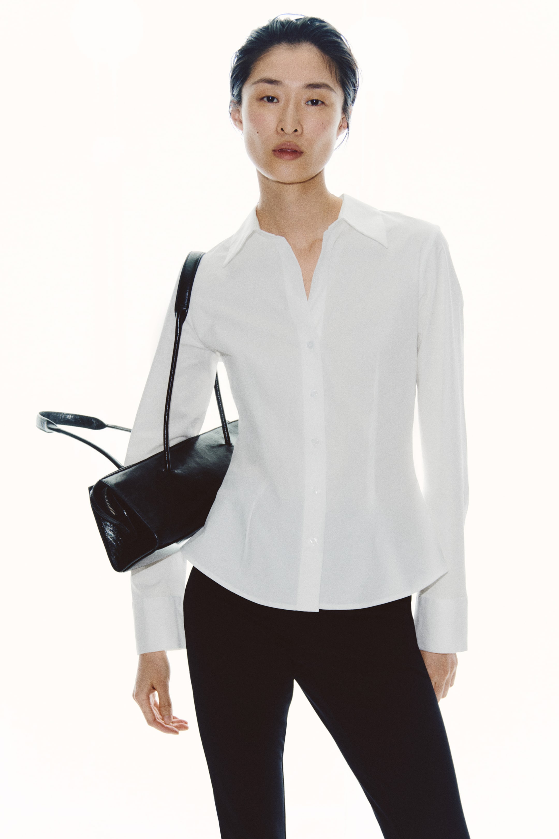 Женские рубашки H&M Fitted Shirt — фото 3