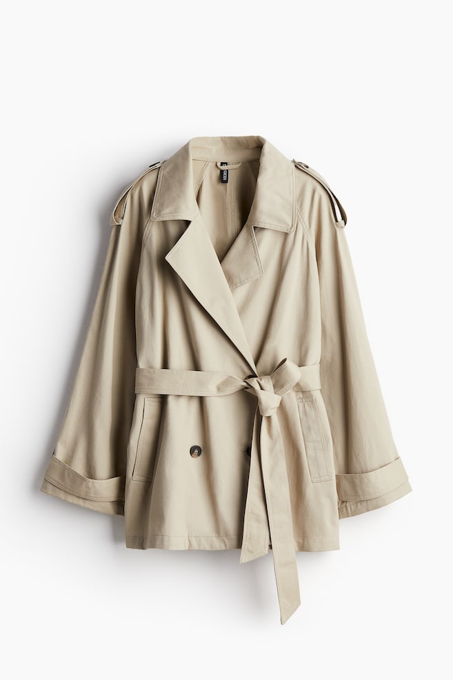 Short Trench Coat Light Beige