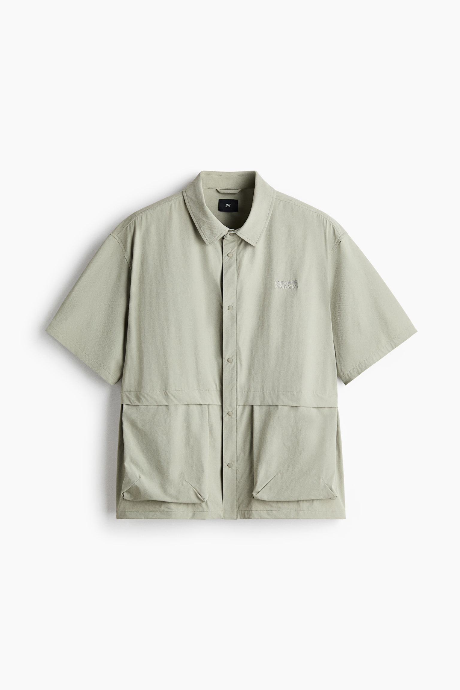 Loose-Fit Utility Shirt - Light khaki green/Black - 1