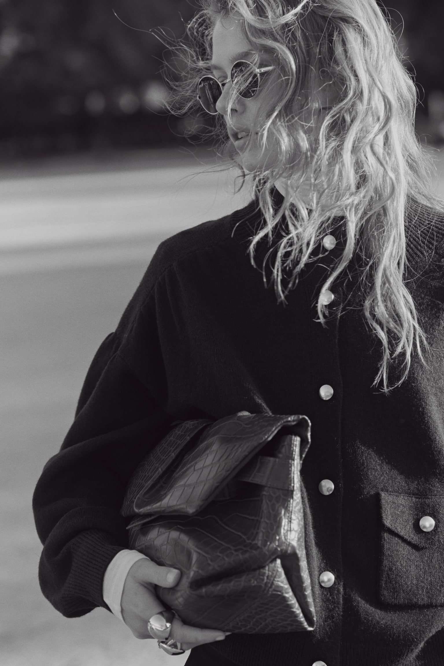 Oversized cardigan - Navy blue - 3