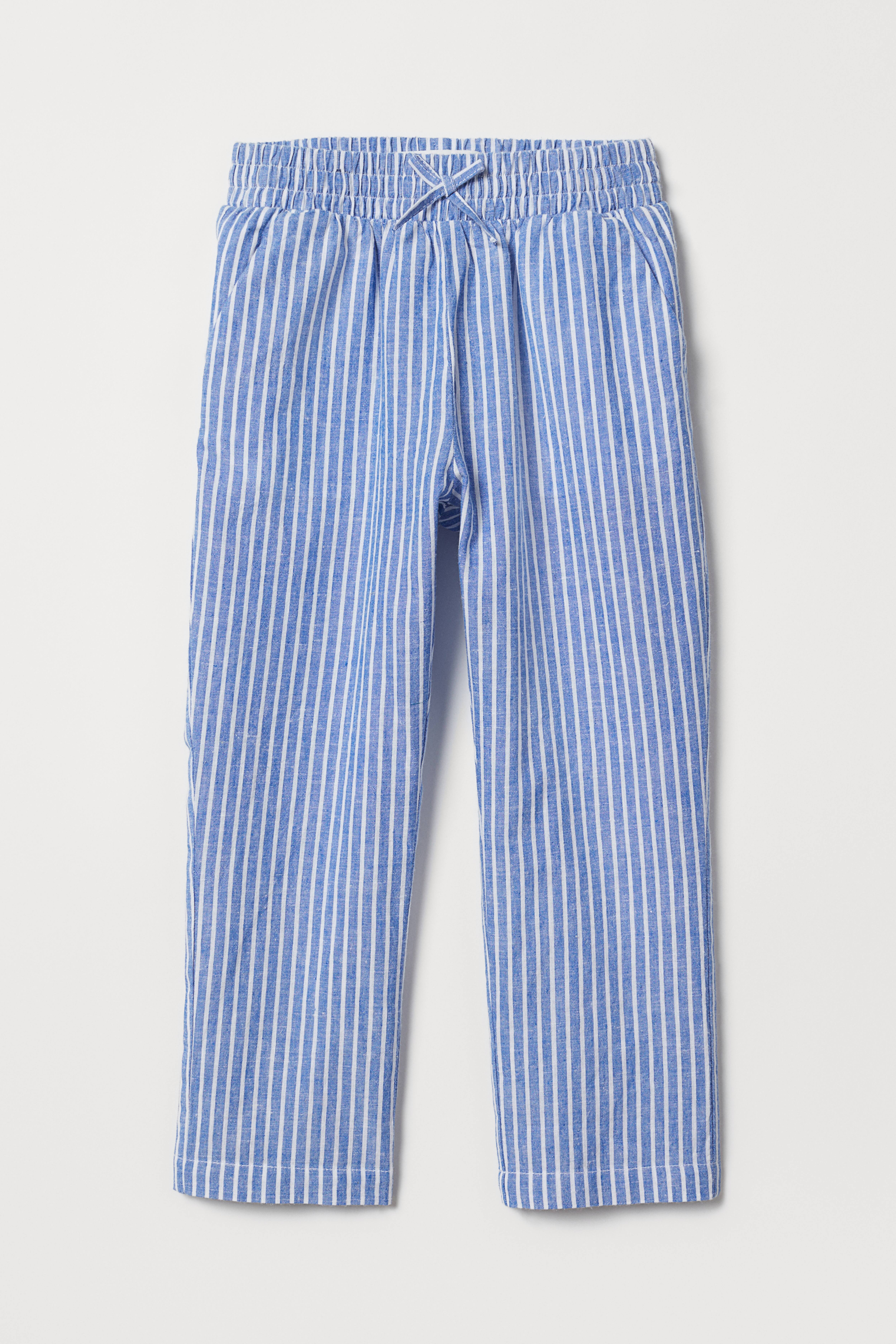 H&m green striped trousers best sale