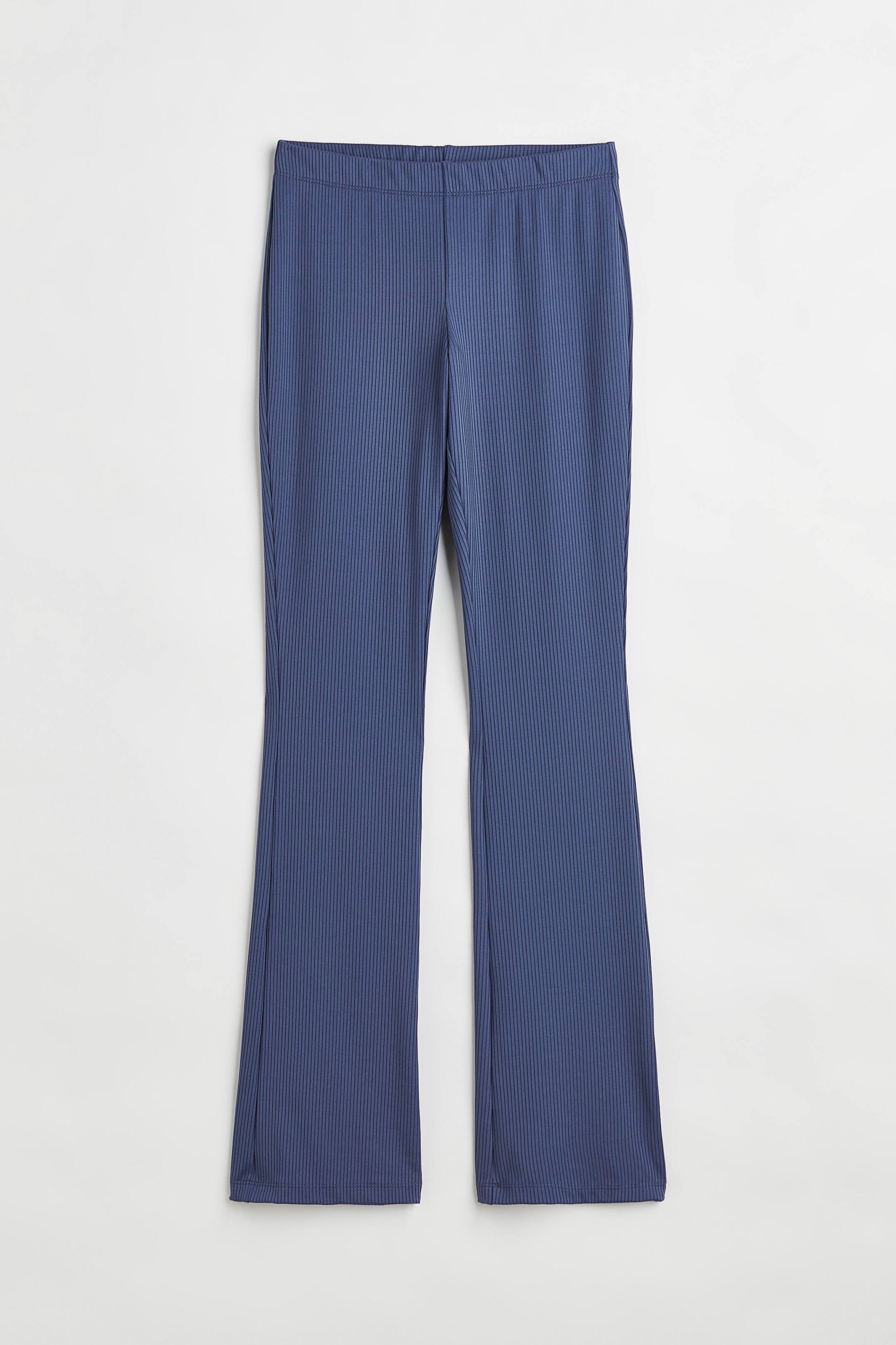 View larger image: Ribbed jazz trousers - Dark blue - Ladies | H&M 1