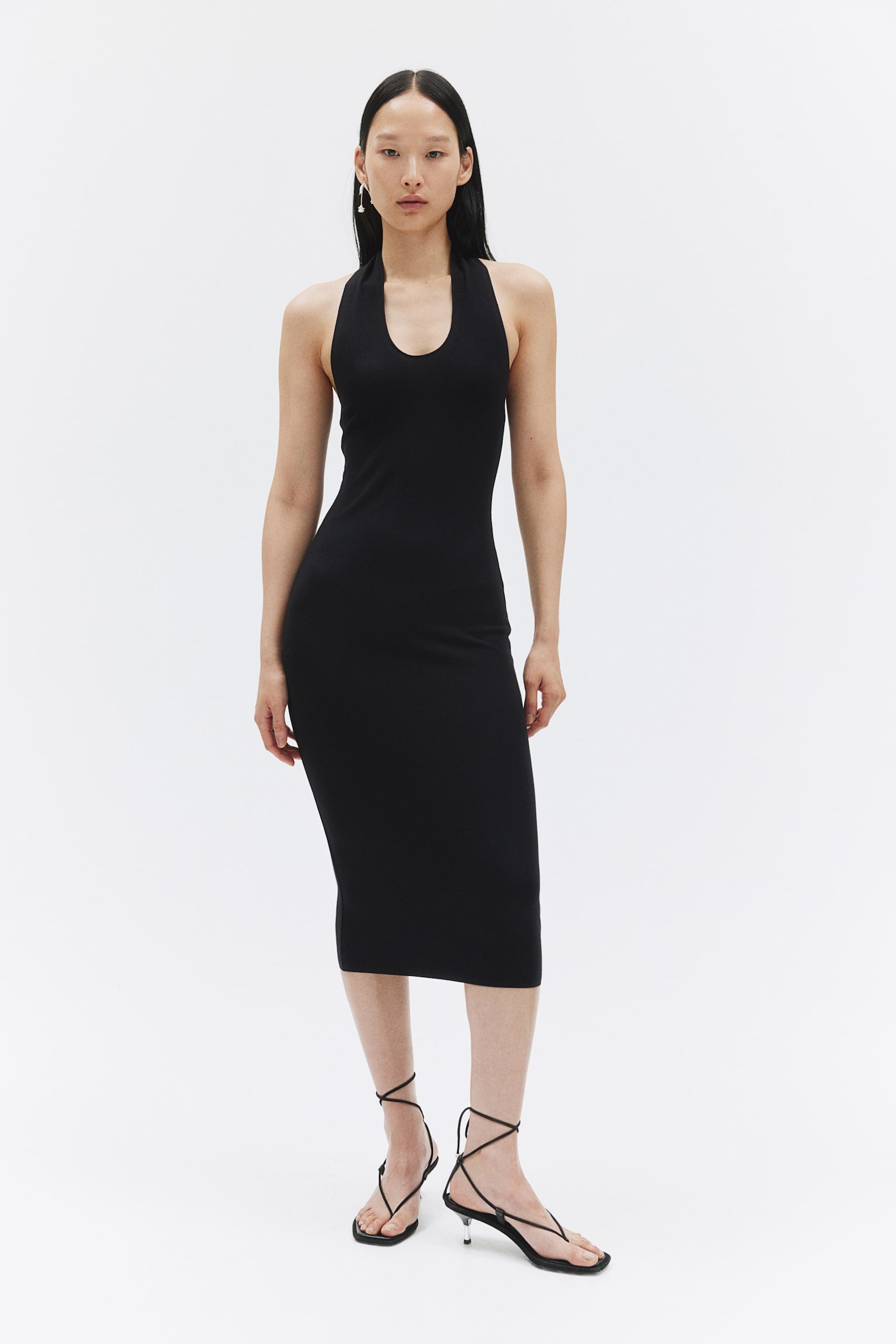 Halterneck bodycon dress - Black - 3