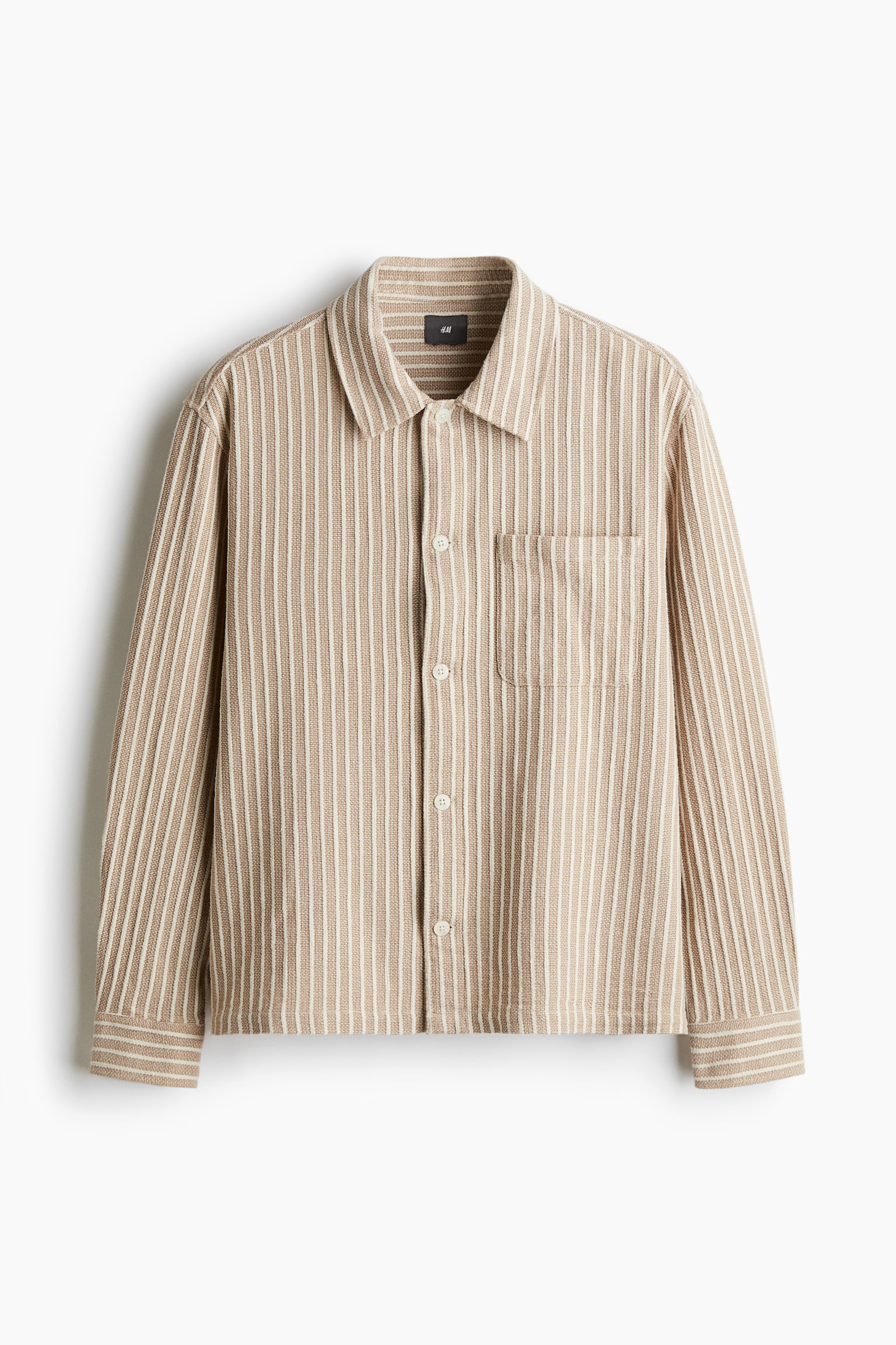 Regular Fit Textured overshirt - Beige - 2