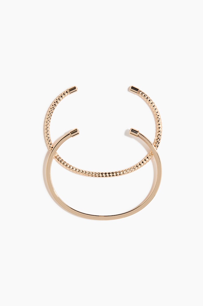 2-Pack Cuff Bracelets - Gold-colored - 1