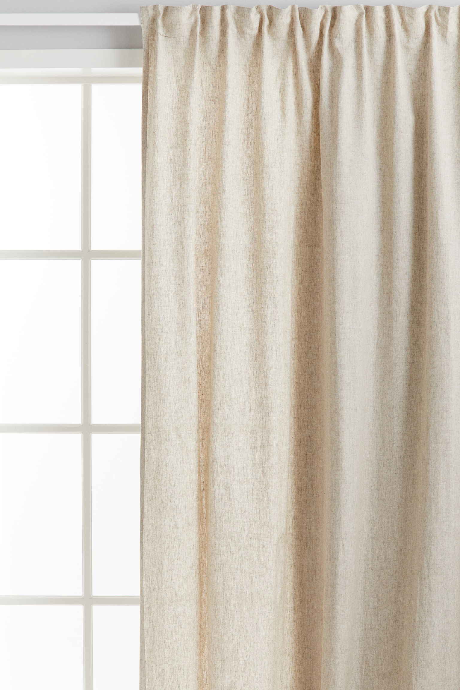 1-pack wide lyocell-blend curtain length - Beige/White/Yellow - 2