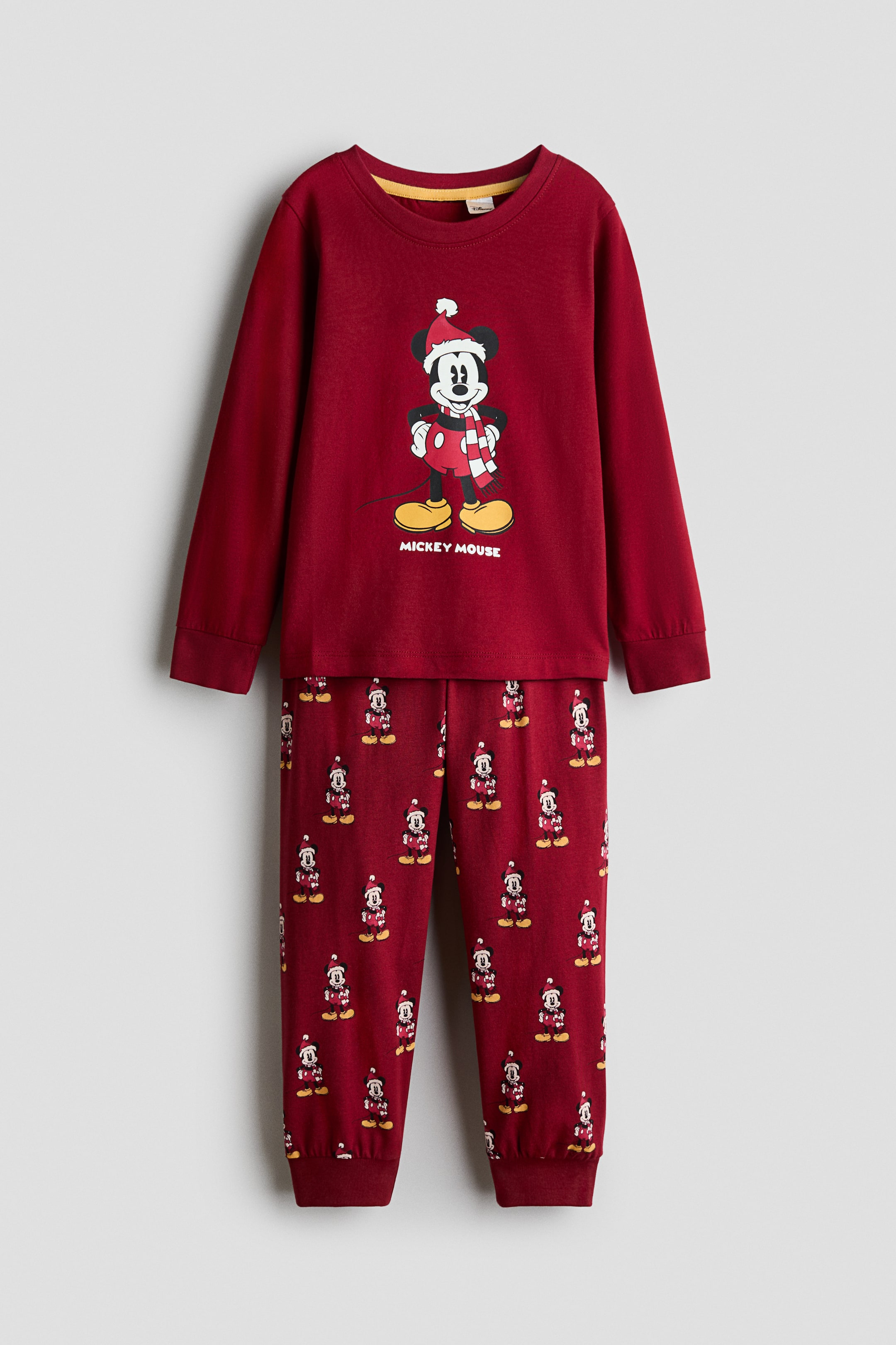 View larger image: Printed cotton pyjamas - Dark red/Mickey Mouse - Kids | H&M 1