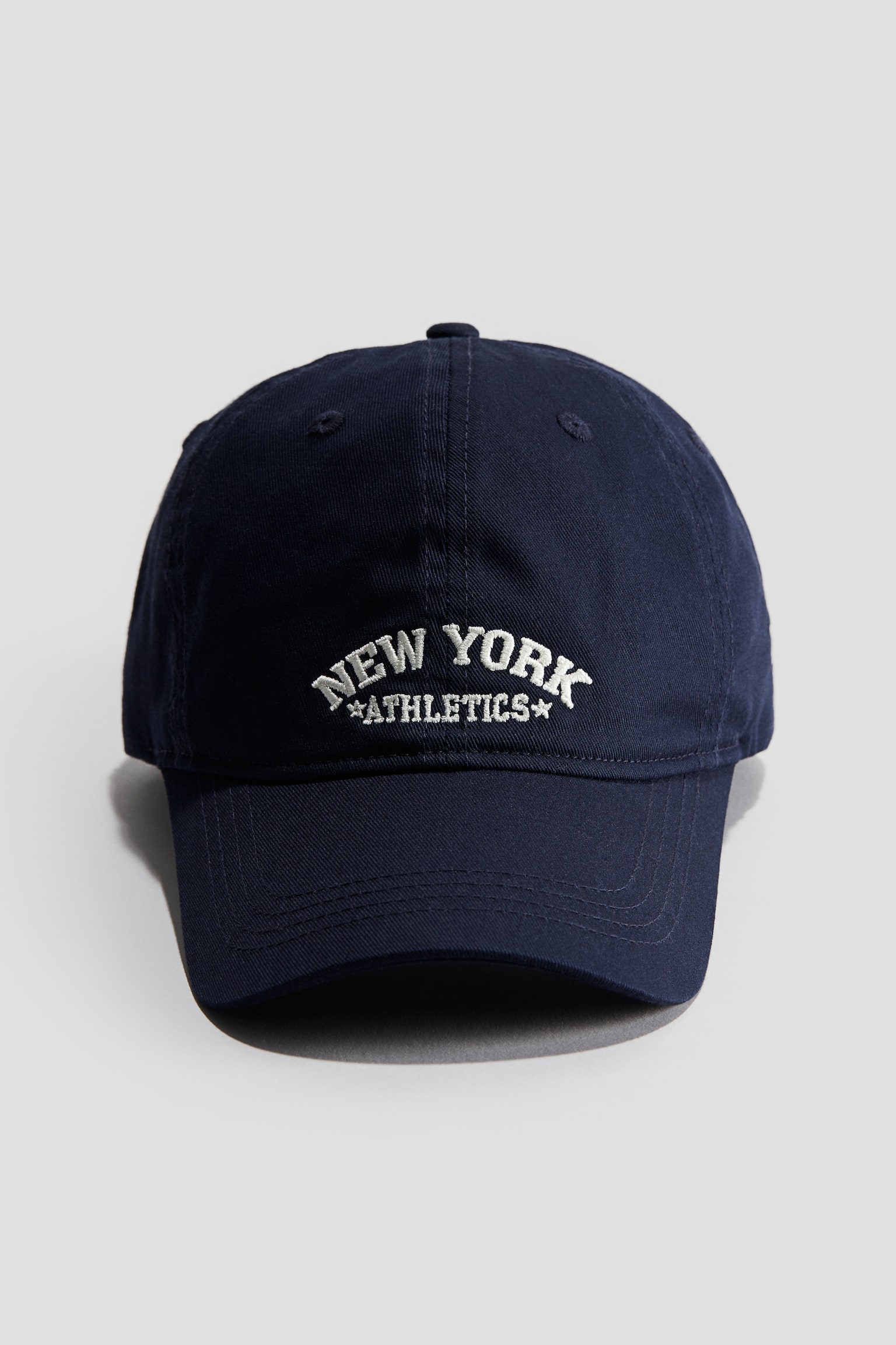 Embroidered-motif cotton twill cap - Dark blue/New York/Khaki green/Phoenix - 1