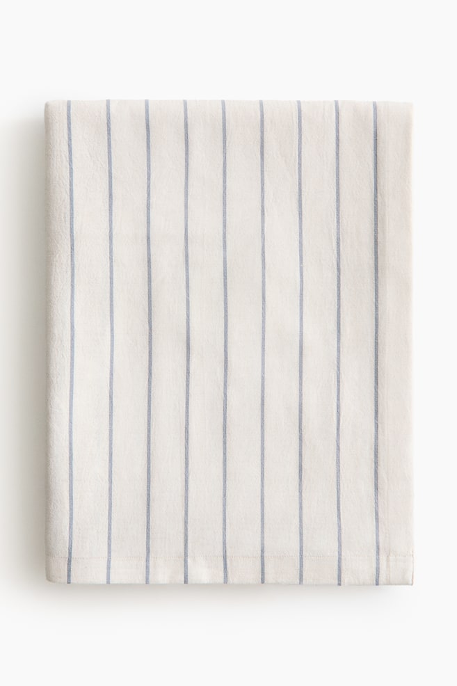 Patterned linen-blend tablecloth - Cream/Dusty blue striped/Dusty blue/Checked/Mole/Checked/Cream/Brown striped/White/Checked/White/Beige striped - 1