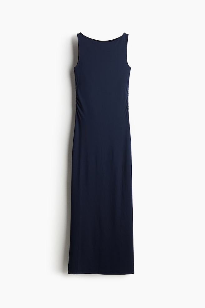 Maxivestido ajustado con diseño drapeado - Azul marino - 1