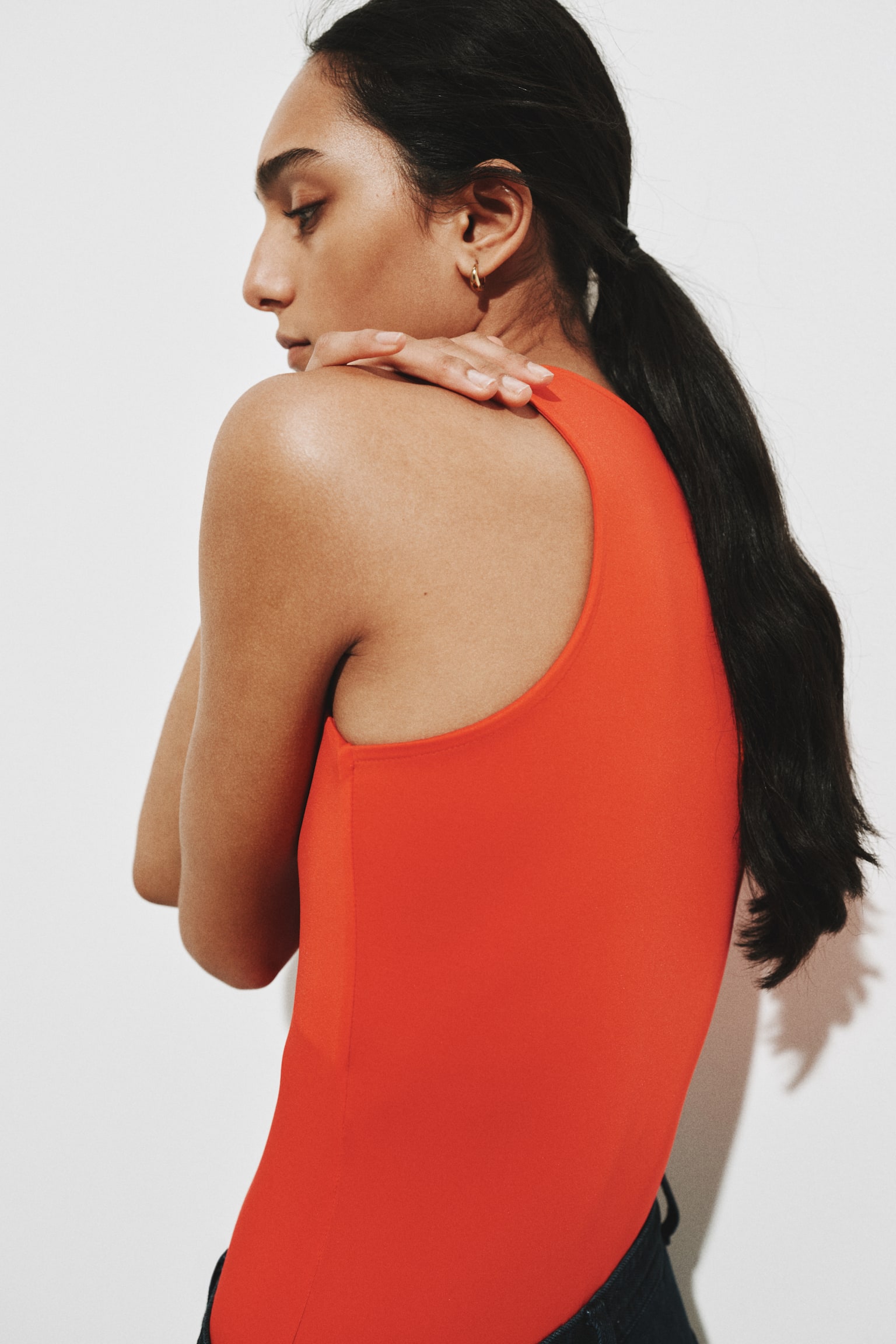 Jersey Thong Bodysuit - Bright red/White/Black - 4