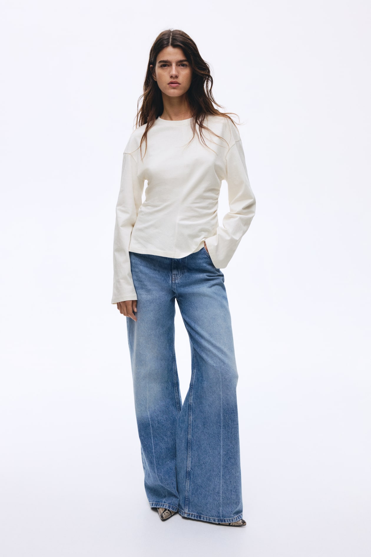 Gathered Cotton Jersey Top - image 3