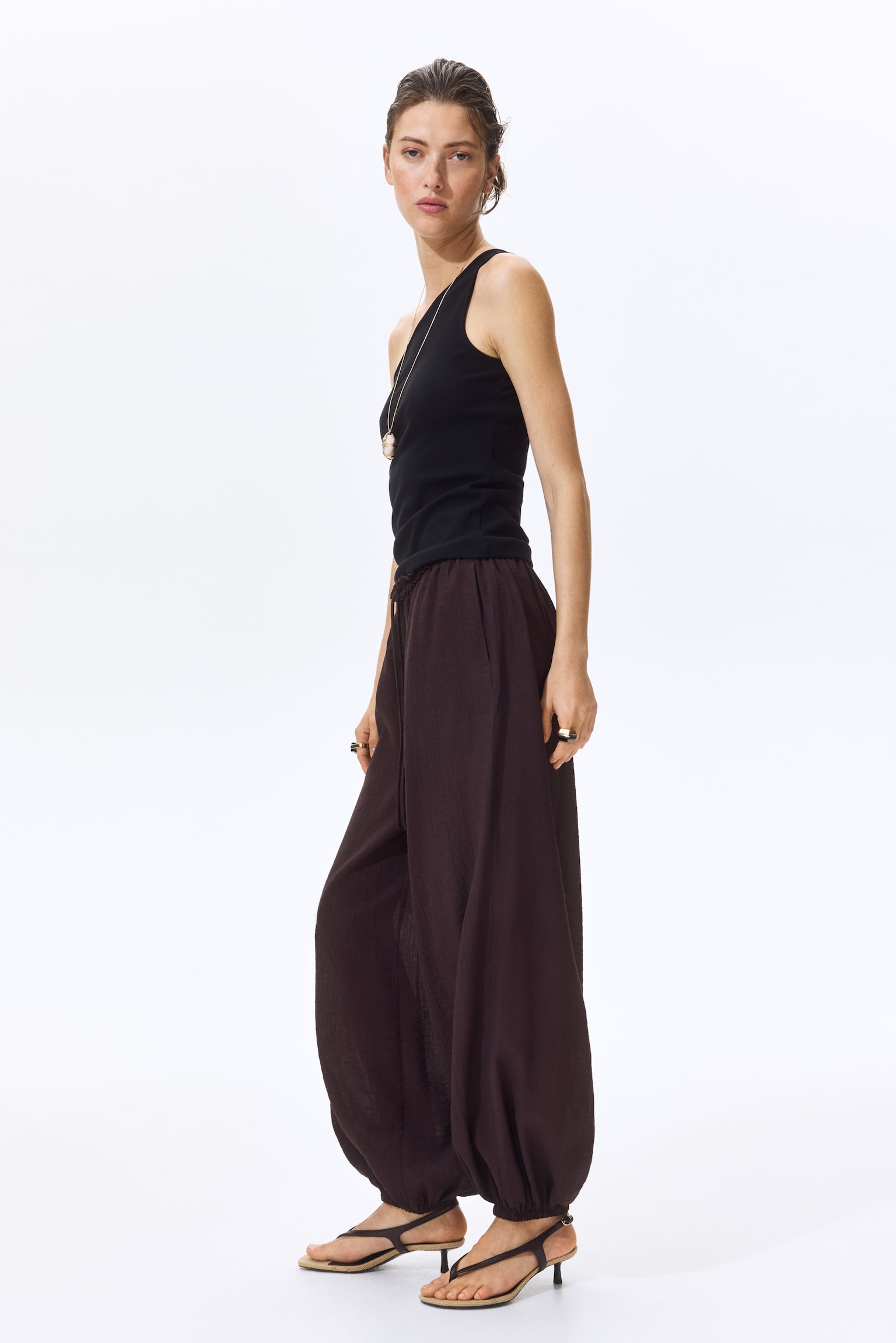 Balloon drawstring trousers - 4