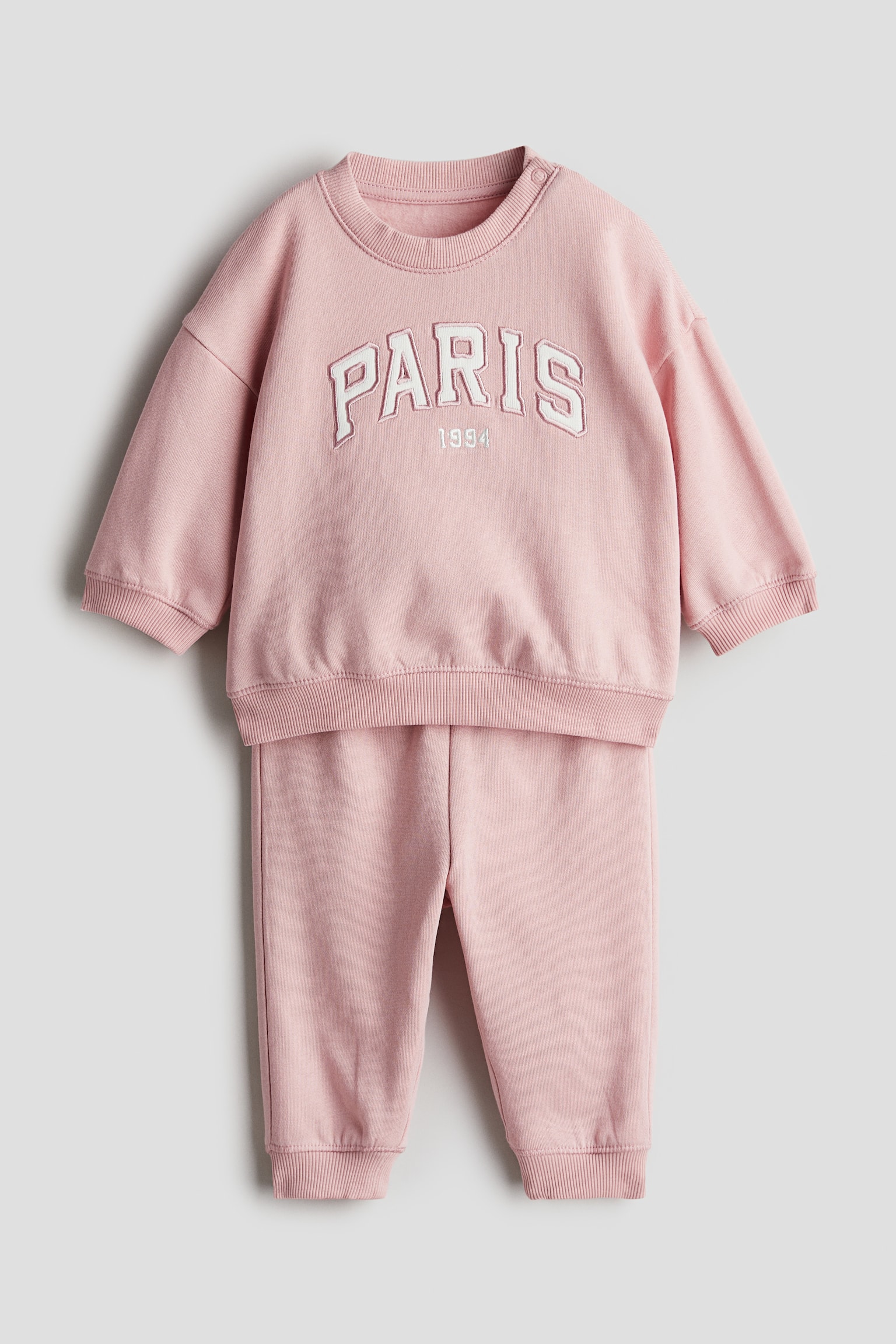 2-piece text-motif set - Light pink/Paris/Dark grey/Boston/Cream/Miami - 1