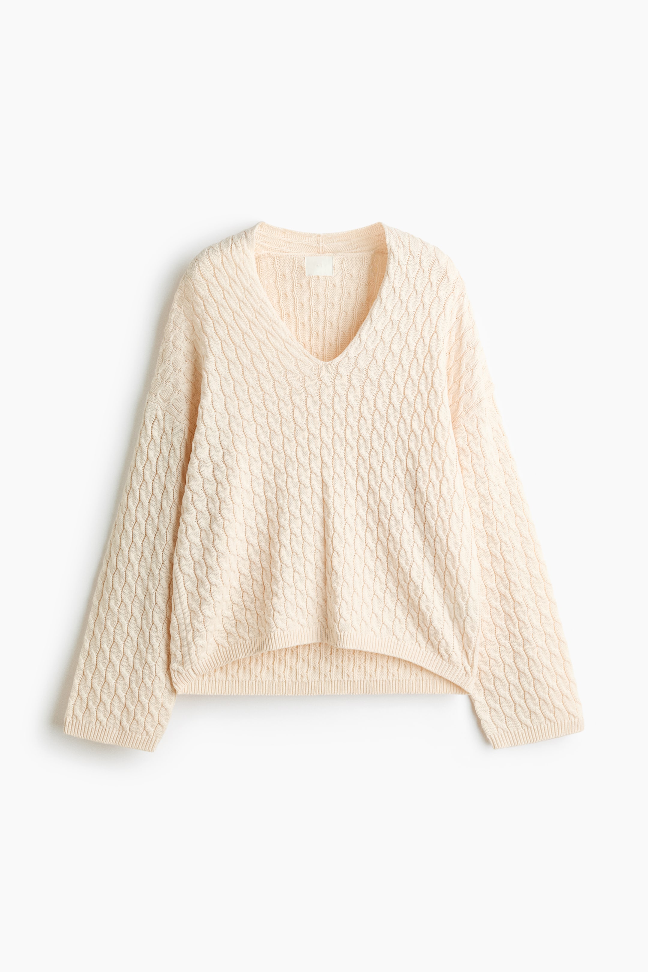 Grösseres Bild ansehen: Pullover oversize in maglia a trecce - Hellbeige - DAMEN | H&M CH 1