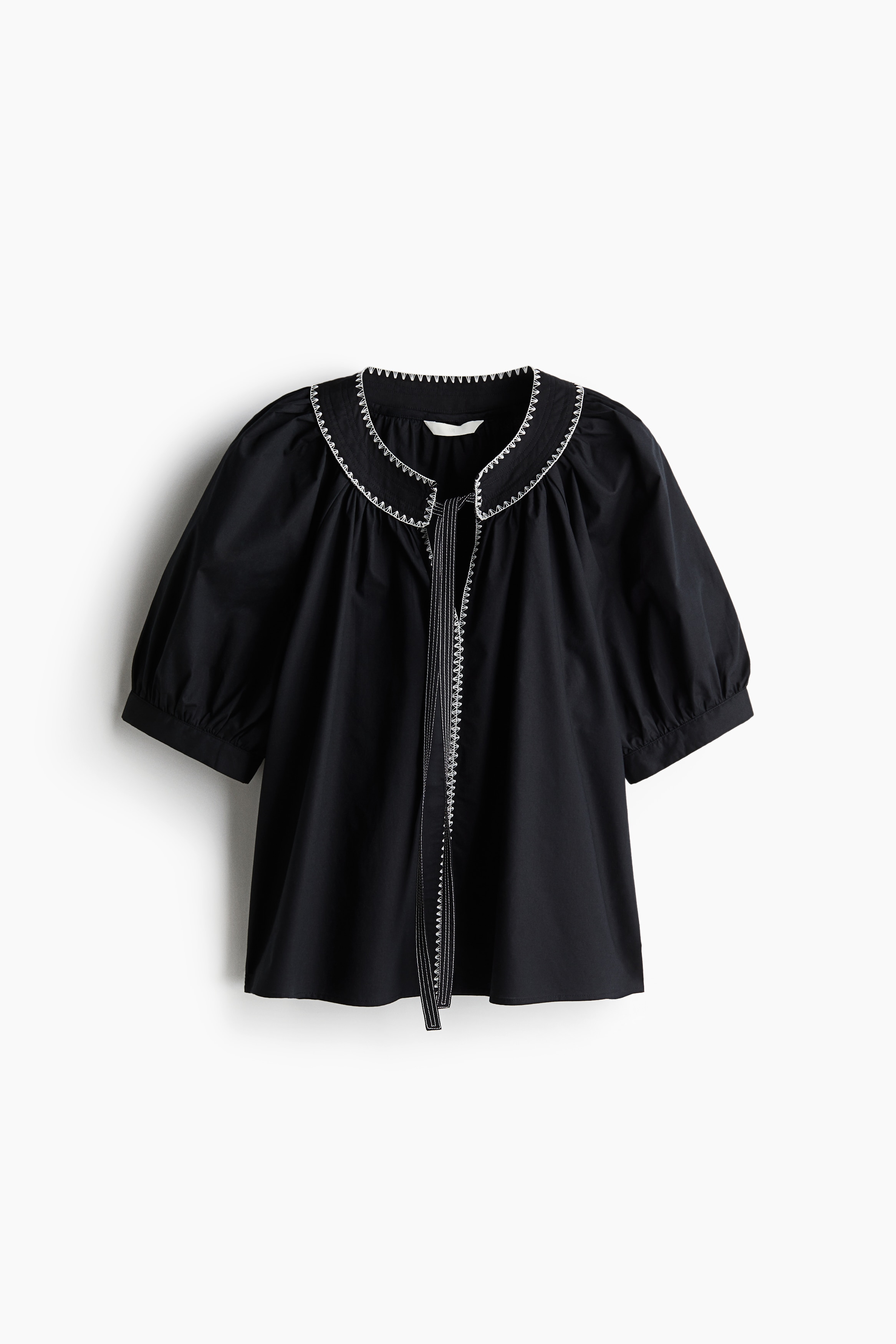 Tie-detail poplin blouse
