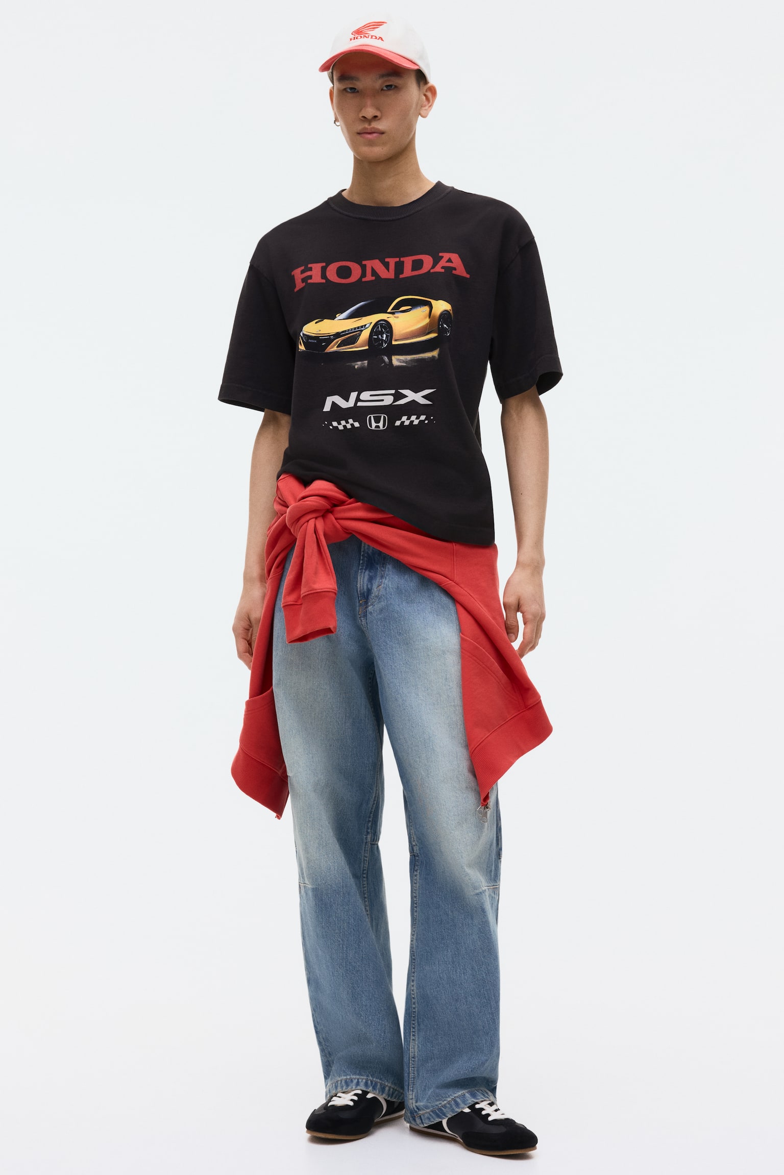 Loose Fit Printed T-shirt - Black/Honda - 4