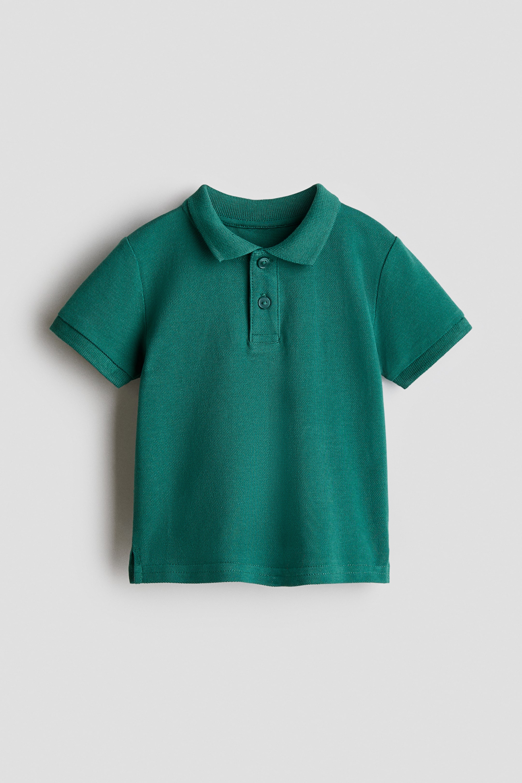 View larger image: Cotton piqué Polo shirt - Dark green - Kids | H&M IN 1