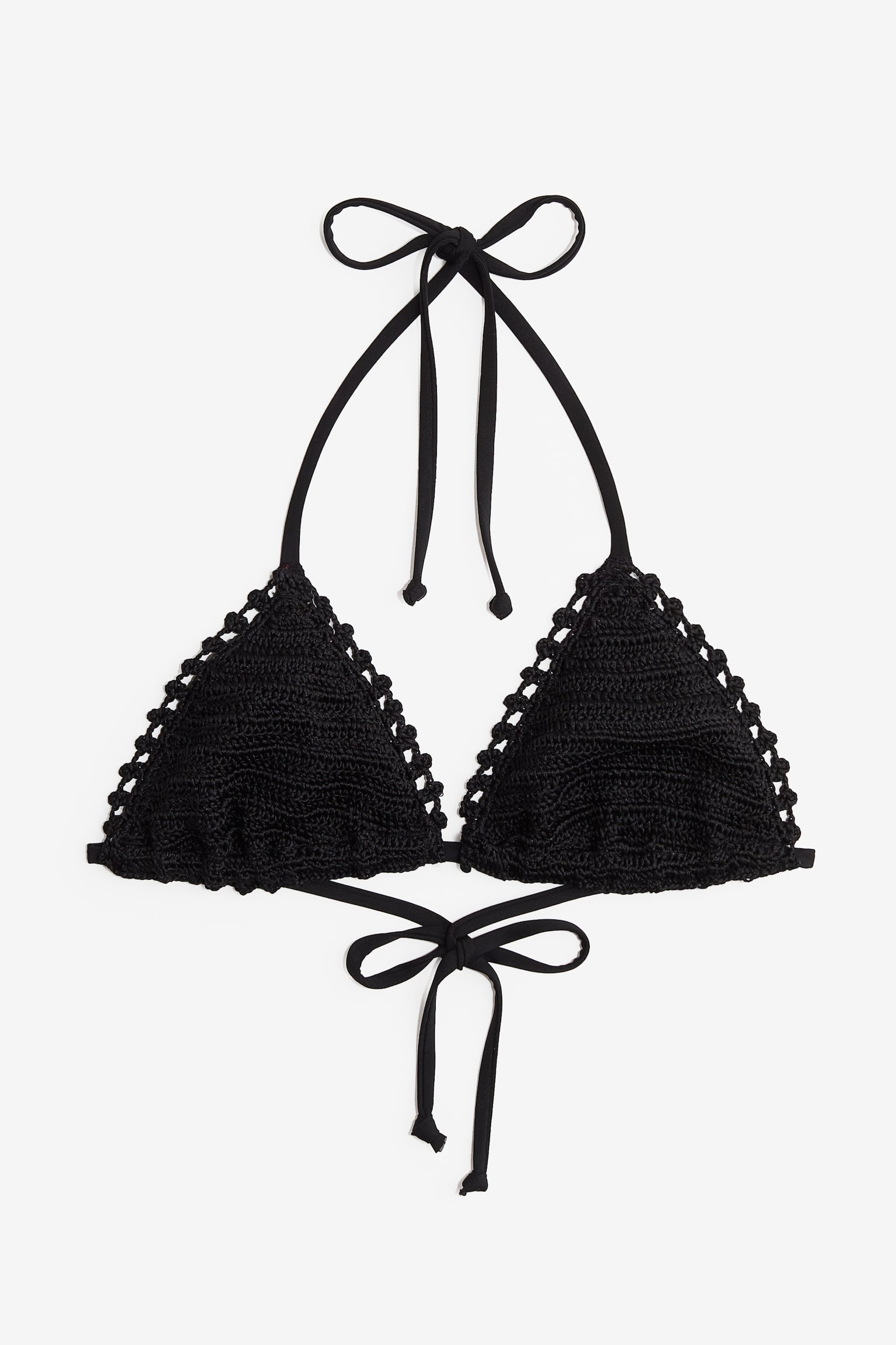 Haut de maillot triangle façon crochet - Black - 2