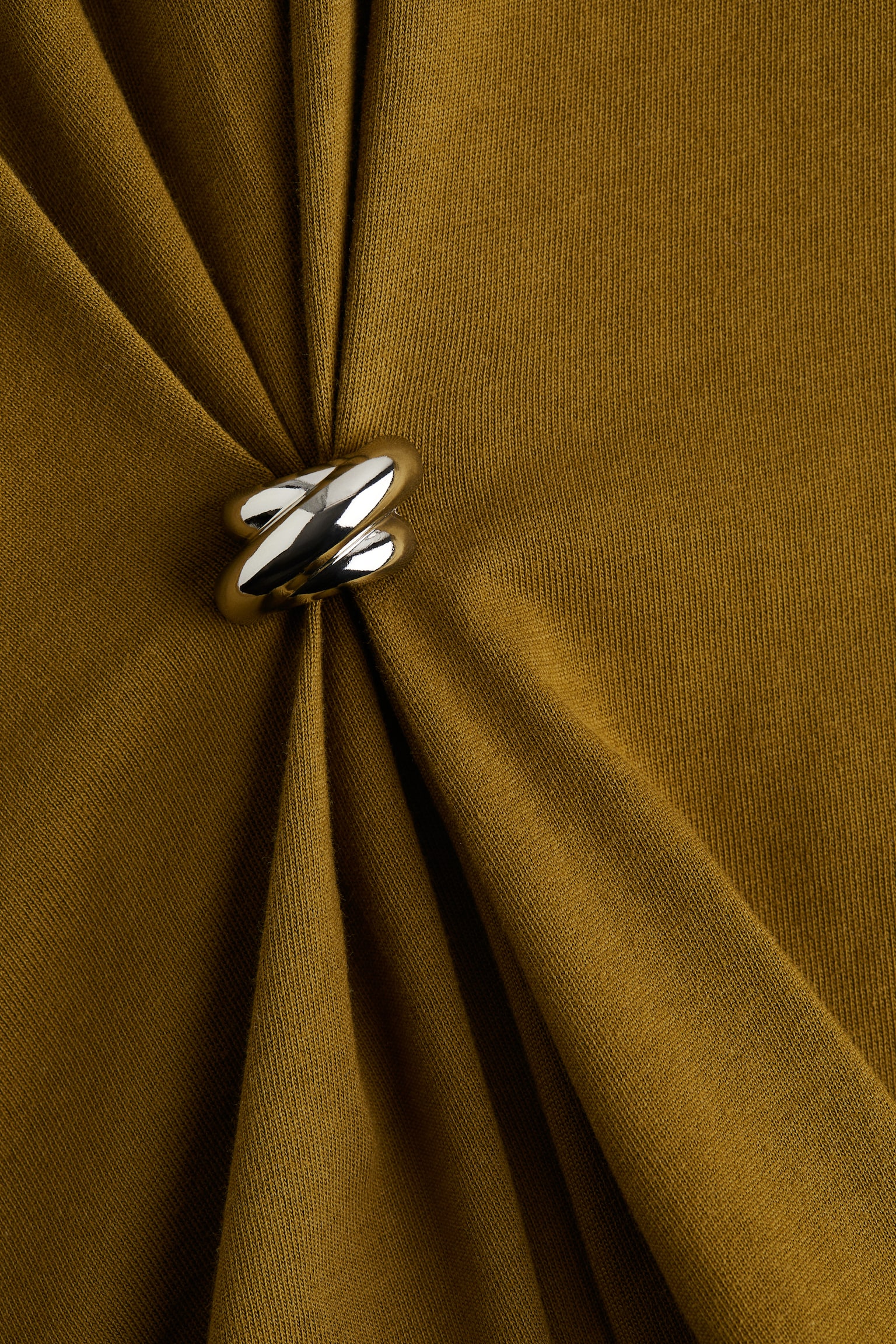 Женская футболка H&M Metal-Detail, цвет: Хаки зелёный — фото 2