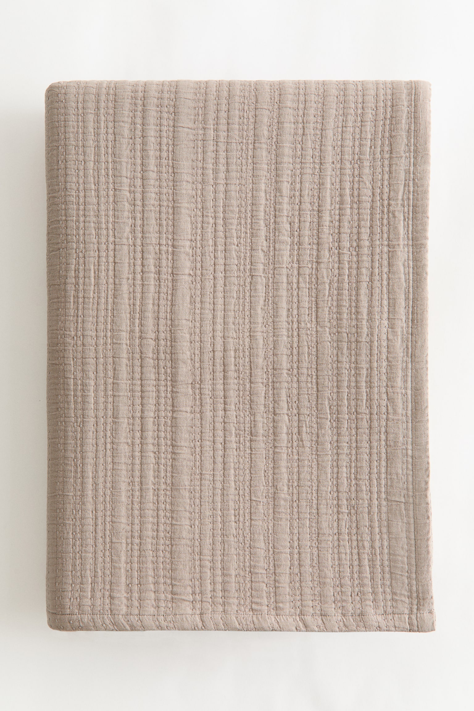 Cotton muslin bedspread - Dusty mole/Light beige/Dusty blue/Mole/Dark brown - 1