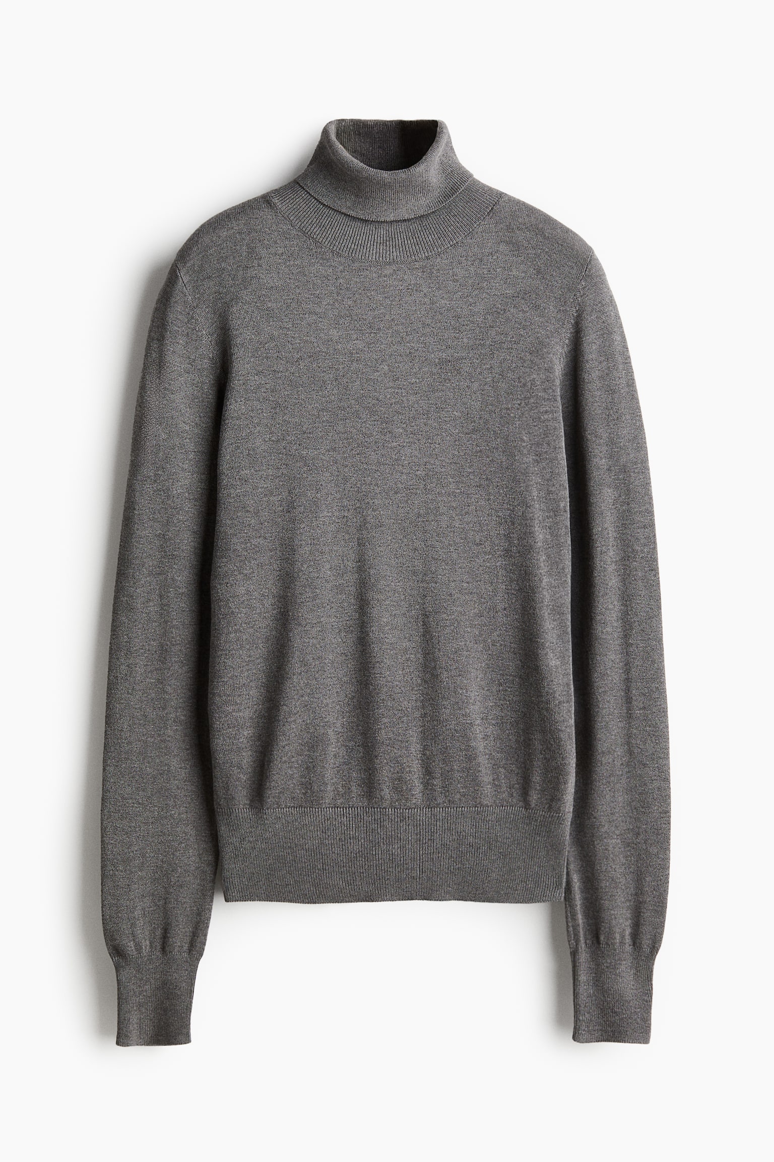 Polo-neck jumper - Grey  marl/Black - 2