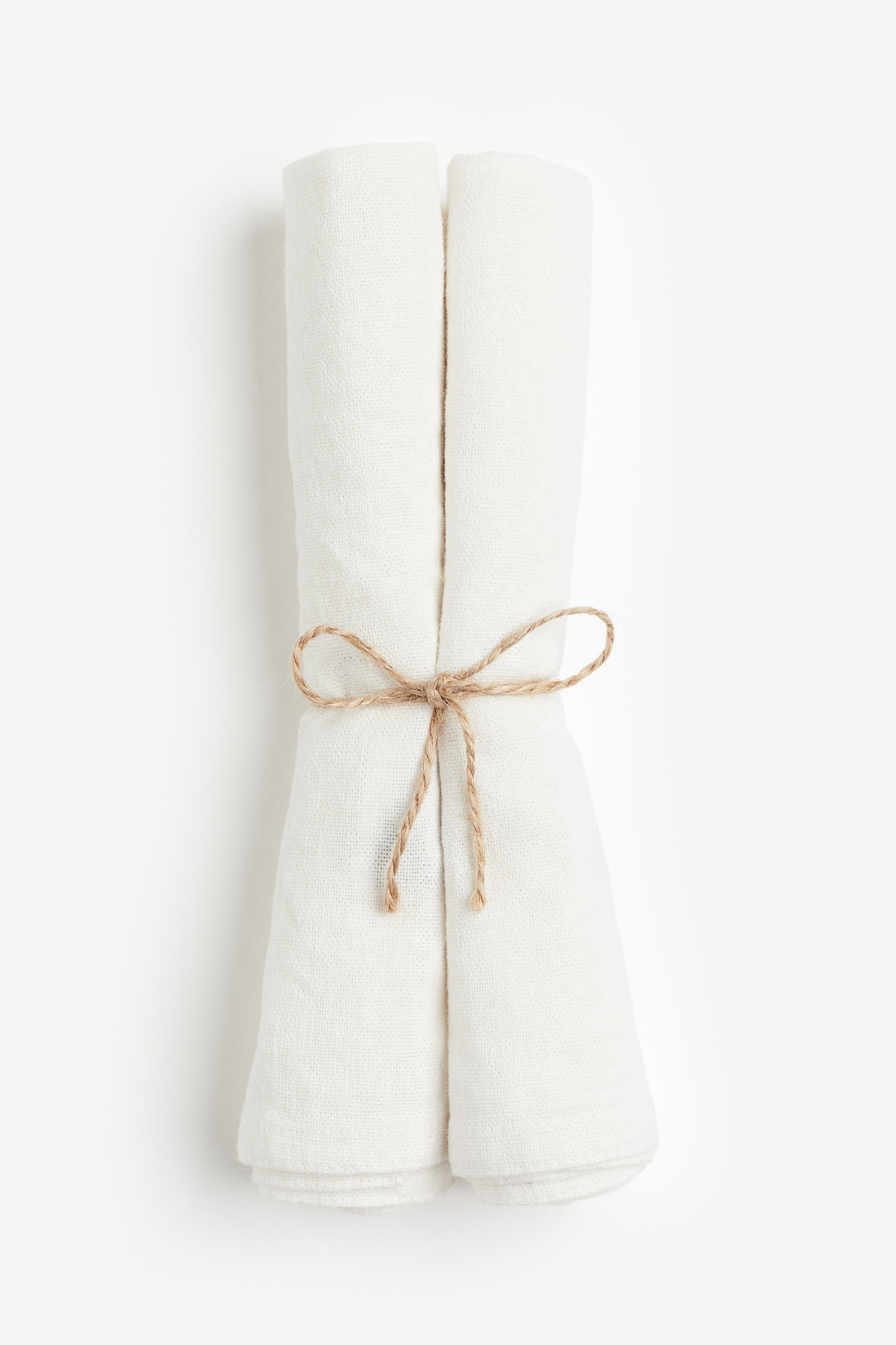 2-pack linen-blend napkins - White - Home All | H&M GB 2