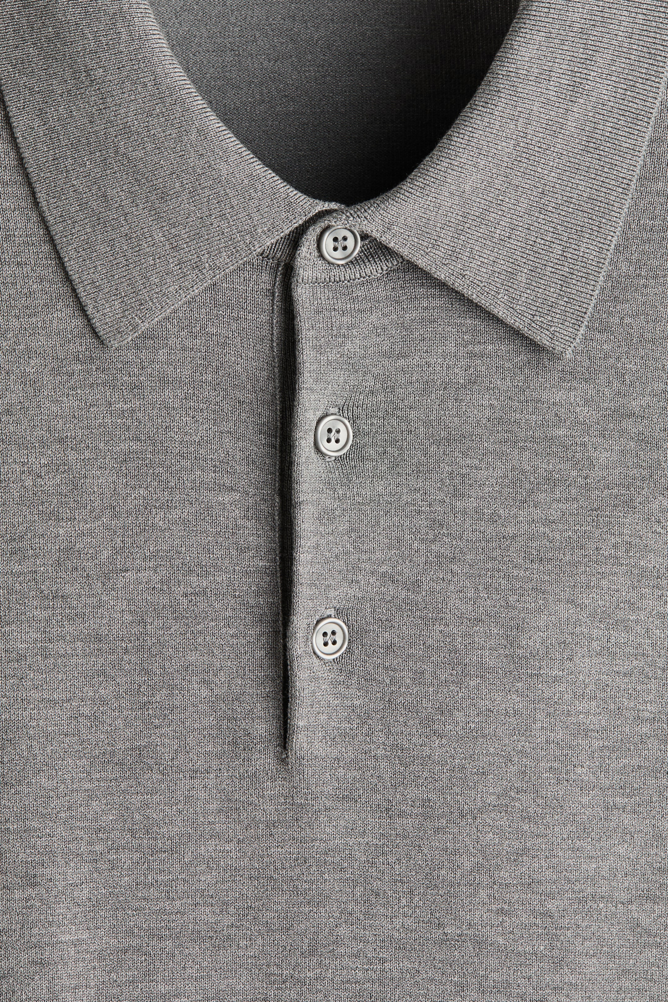 View larger image: Regular Fit Fine-knit polo shirt - Grey marl - Men | H&M IN 2
