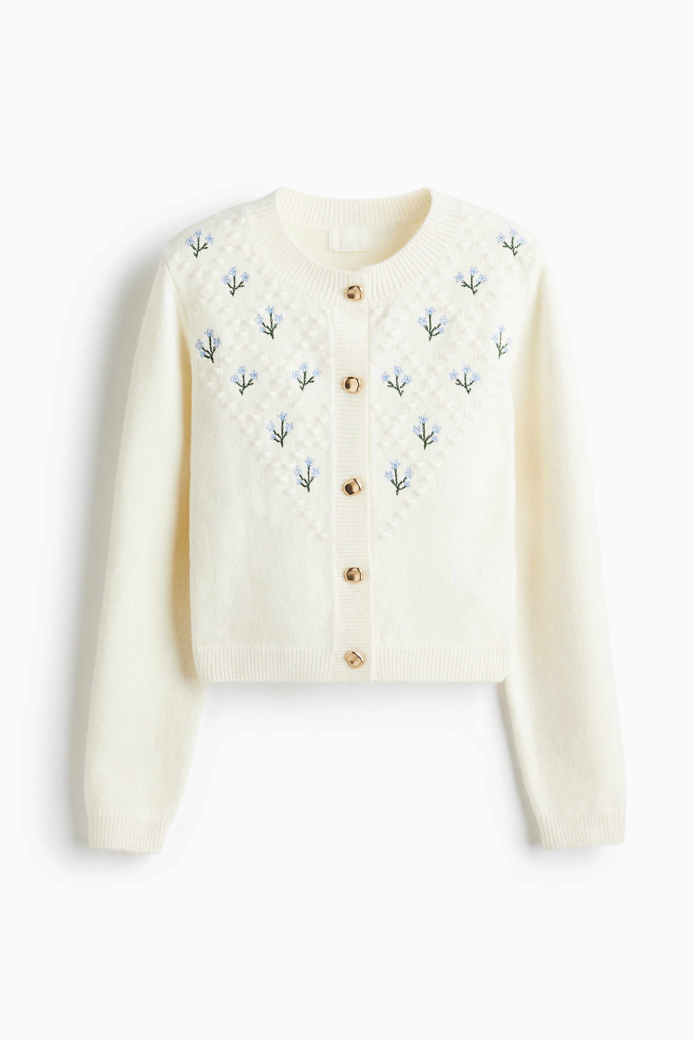 刺繍カーディガン - クリーム - レディース | H&M JP