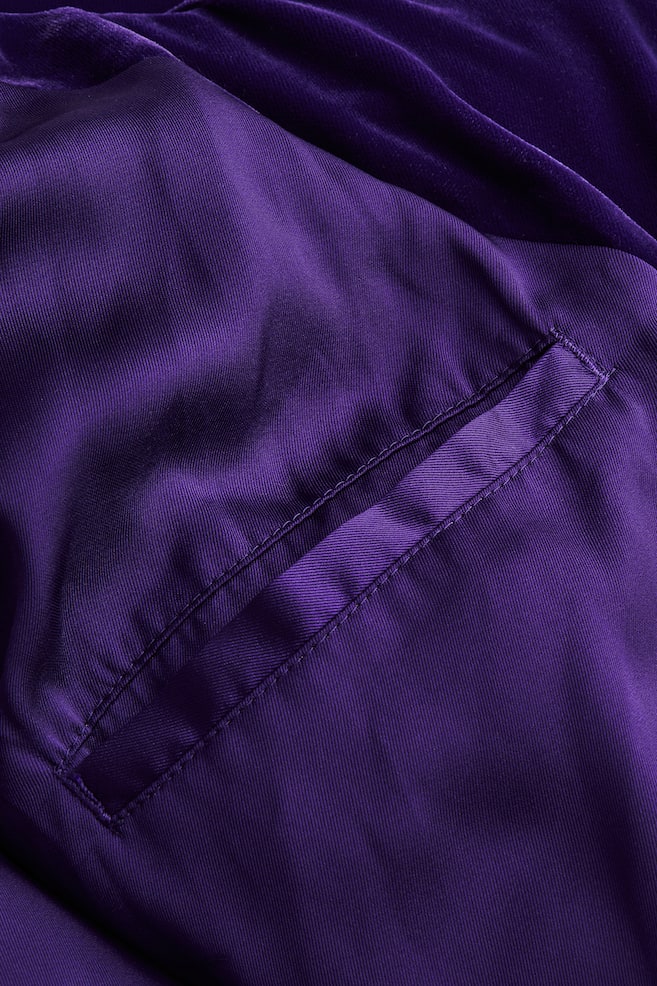 Oversized velvet puffer jacket - Amethyst - 3