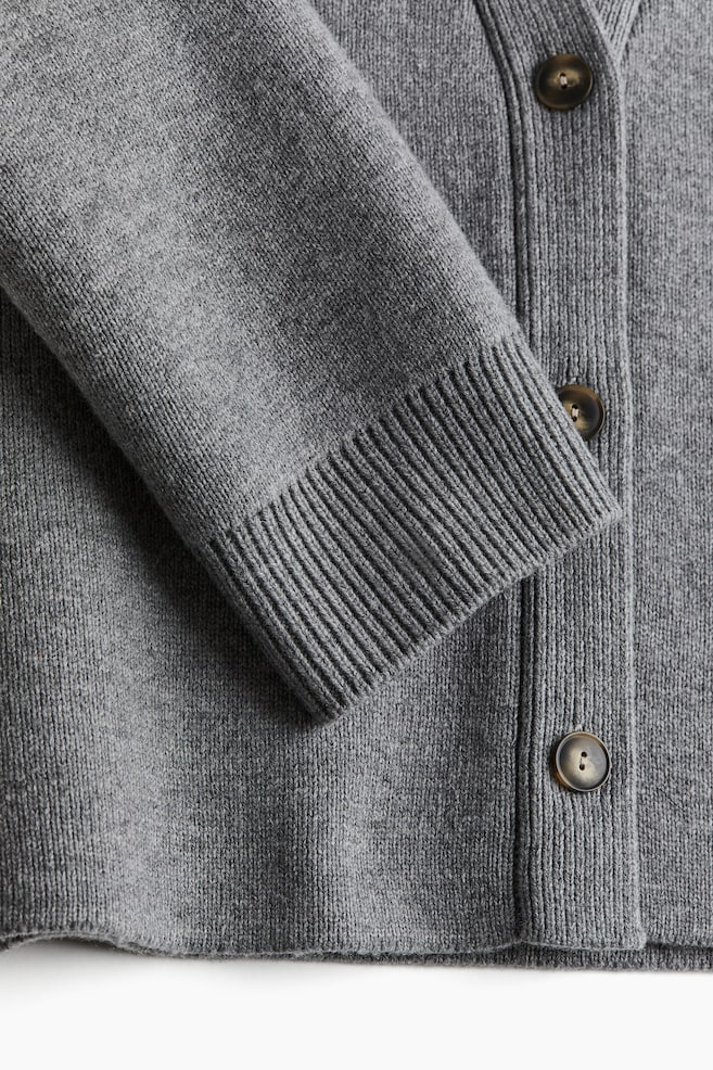Wool cardigan - Grey marl/Beige - 4