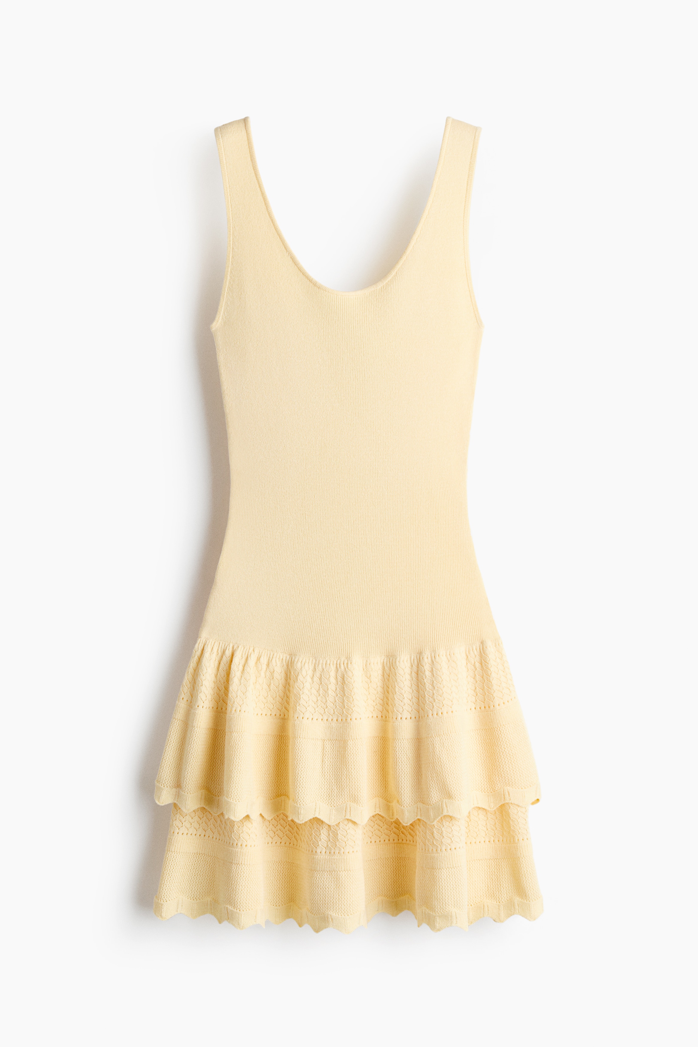 Tiered-skirt dress - Light yellow/Light purple