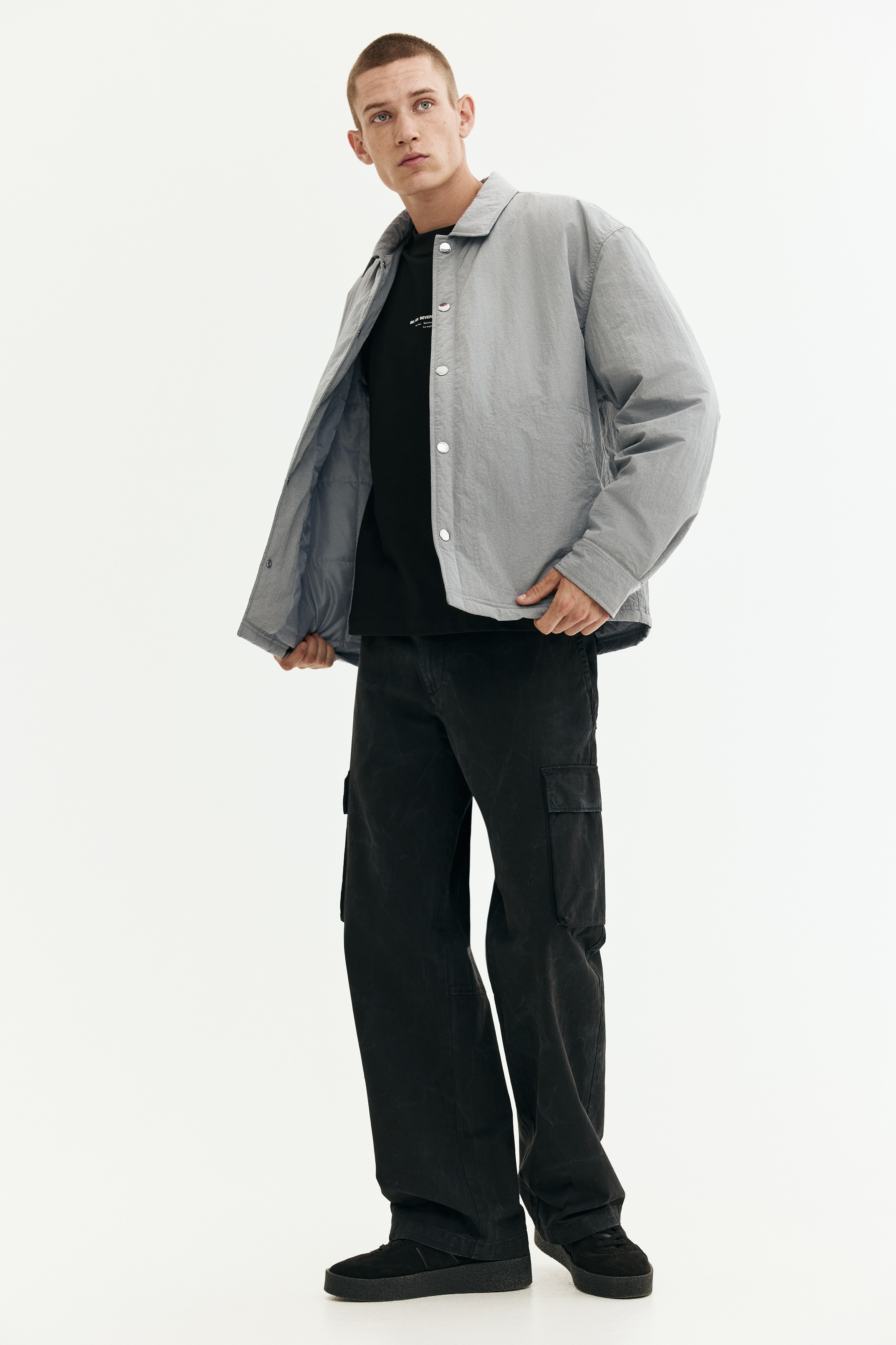 Relaxed Fit Padded nylon overshirt
