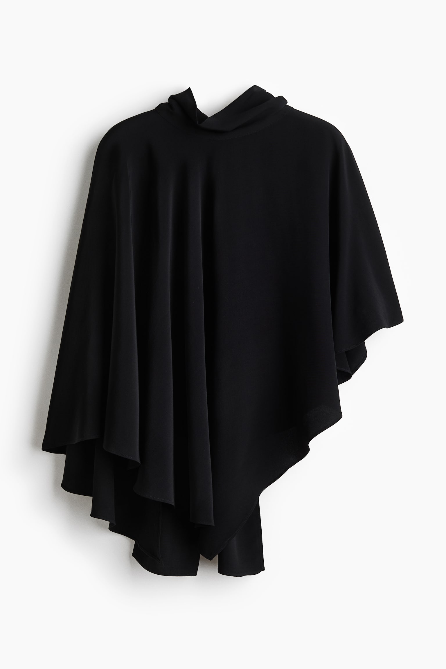 Asymmetric cape blouse - Black - 1