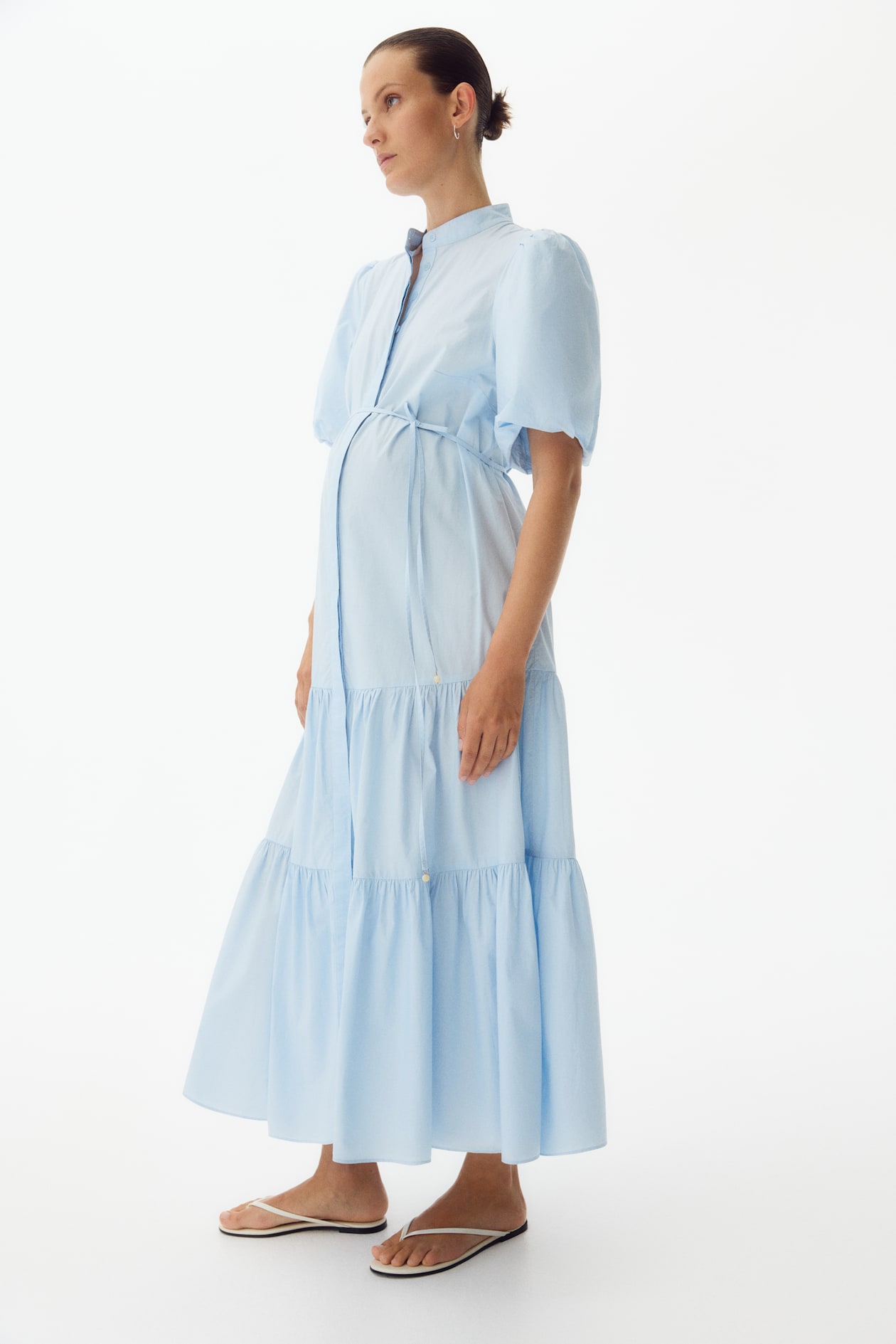 Women's Light blue MAMA Tiered cotton dress | H&M