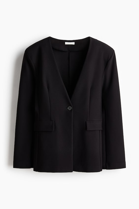 Женские пиджаки H&M Collarless jersey blazer