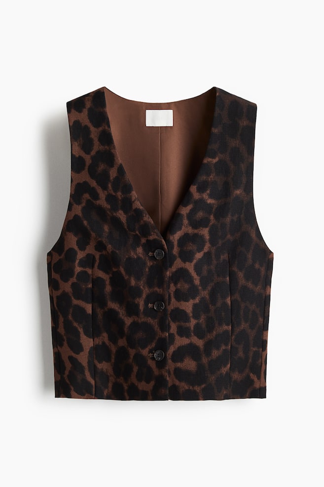 Short Vest - Brown/Leopard print/Cream/Stripe/Beige/Black - 1