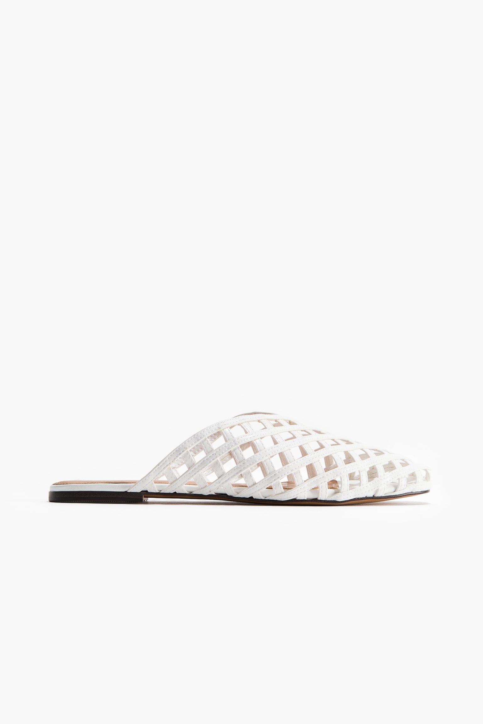 Braided-look mules - White