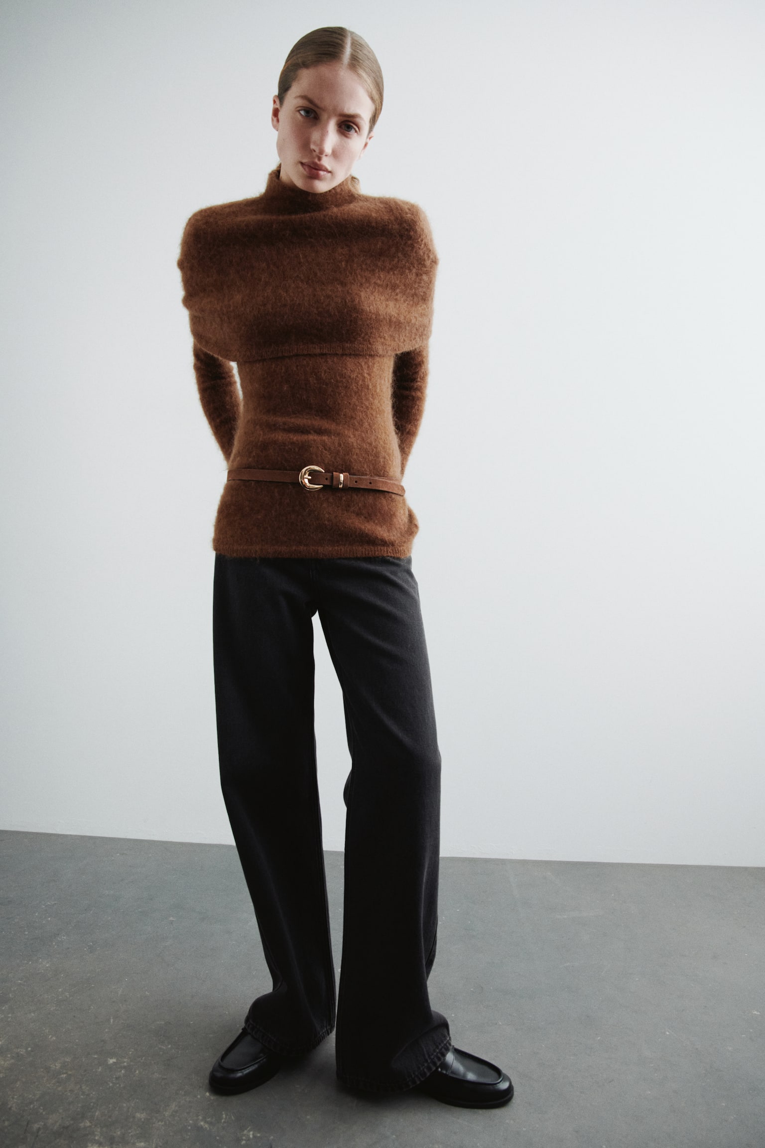 Leather belt - Dark brown/Black - 1