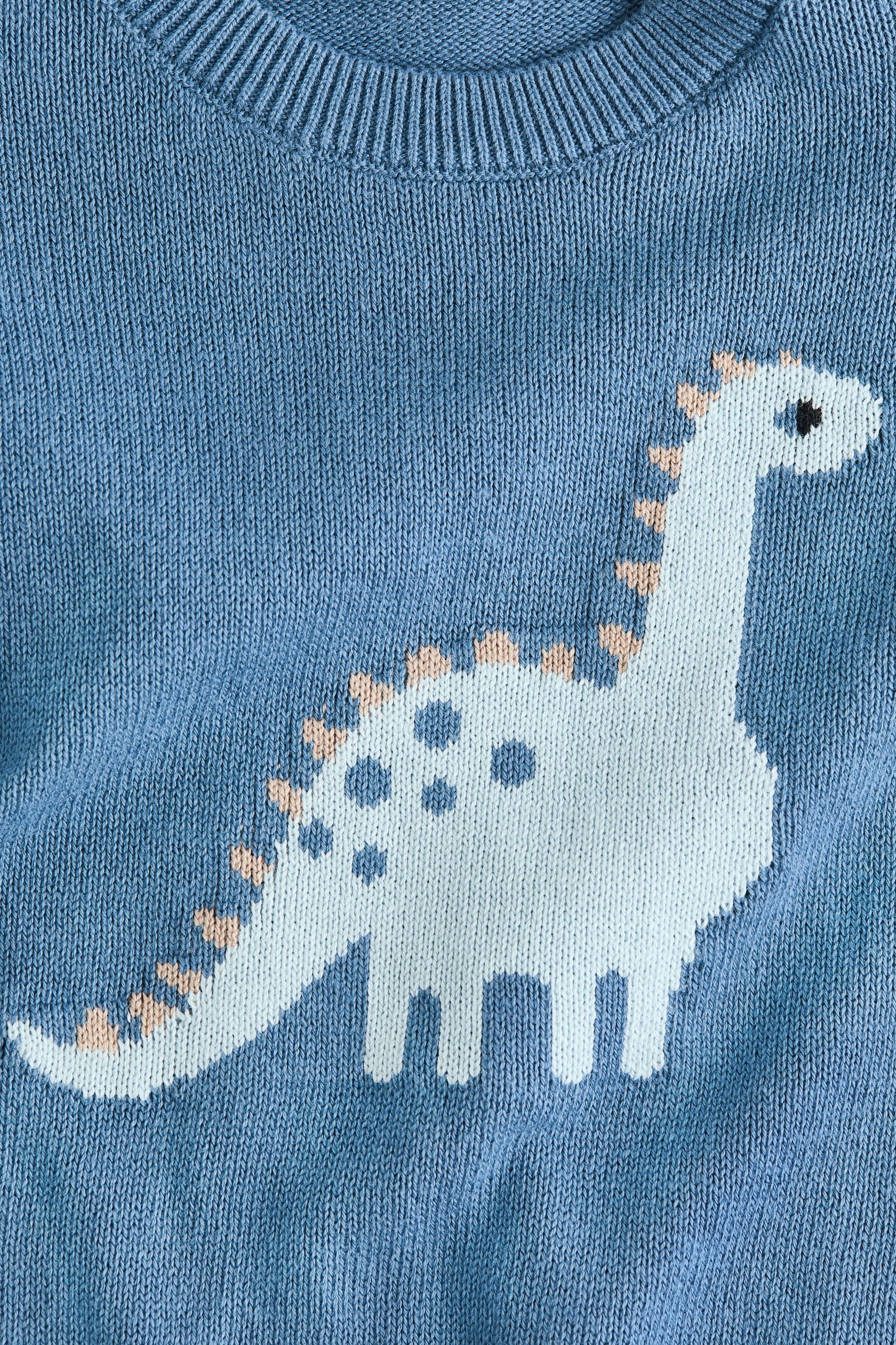 Jacquard-knit cotton jumper - Dusty blue/Dinosaur/White/Cars/Light beige/Dinosaur/Grey marl/Dogs - 2